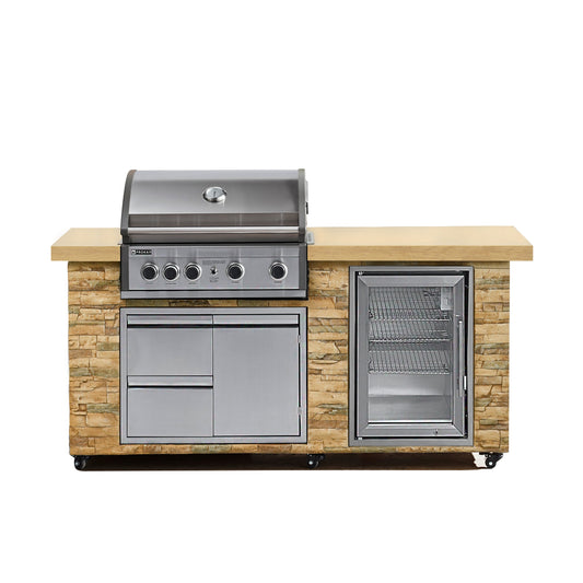78" Pro Elite 5b Golden White Island Grill