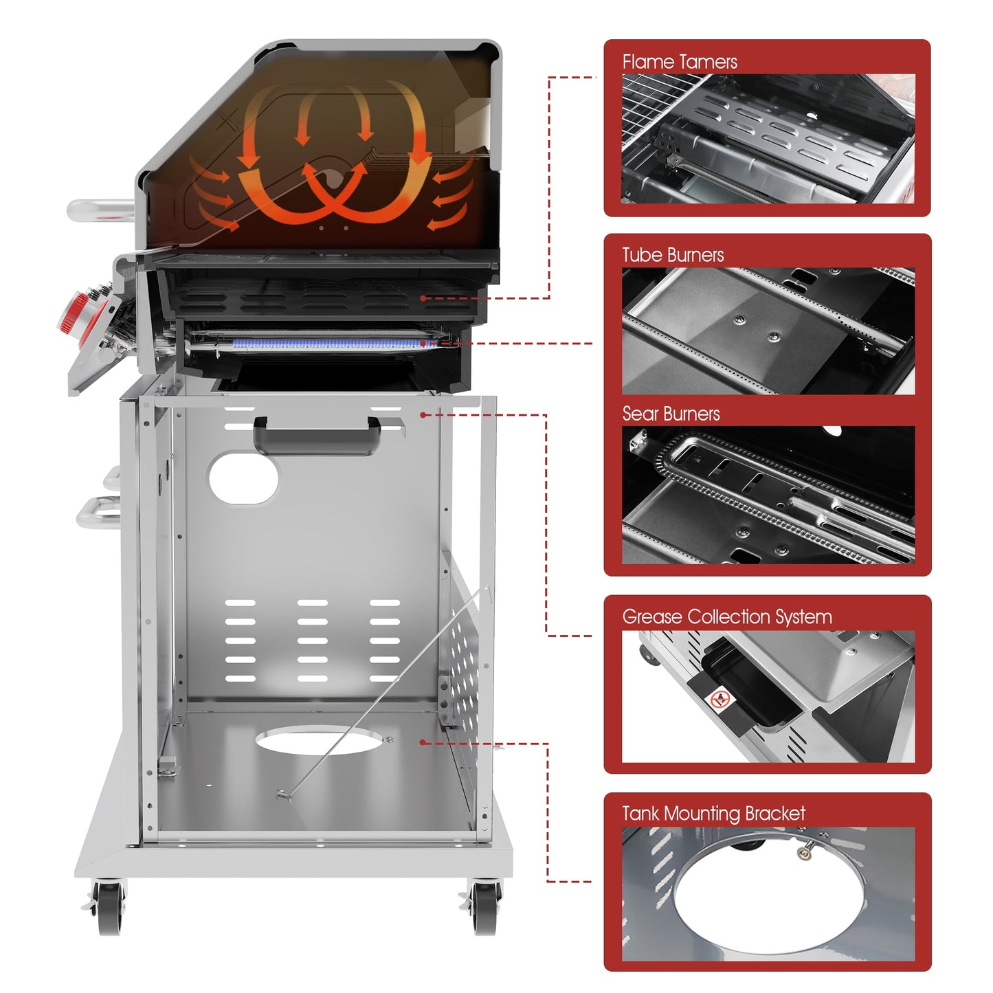 Royal Gourmet GA5404S Deluxe Stainless Steel 5-Burner Gas Grill