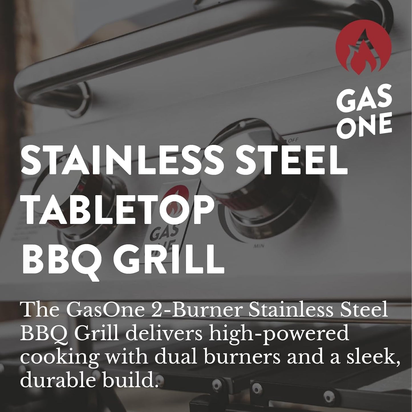 GasOne Portable Propane Grill – 16-inch Stainless Steel Tabletop Grill – Tabletop Gas Grill