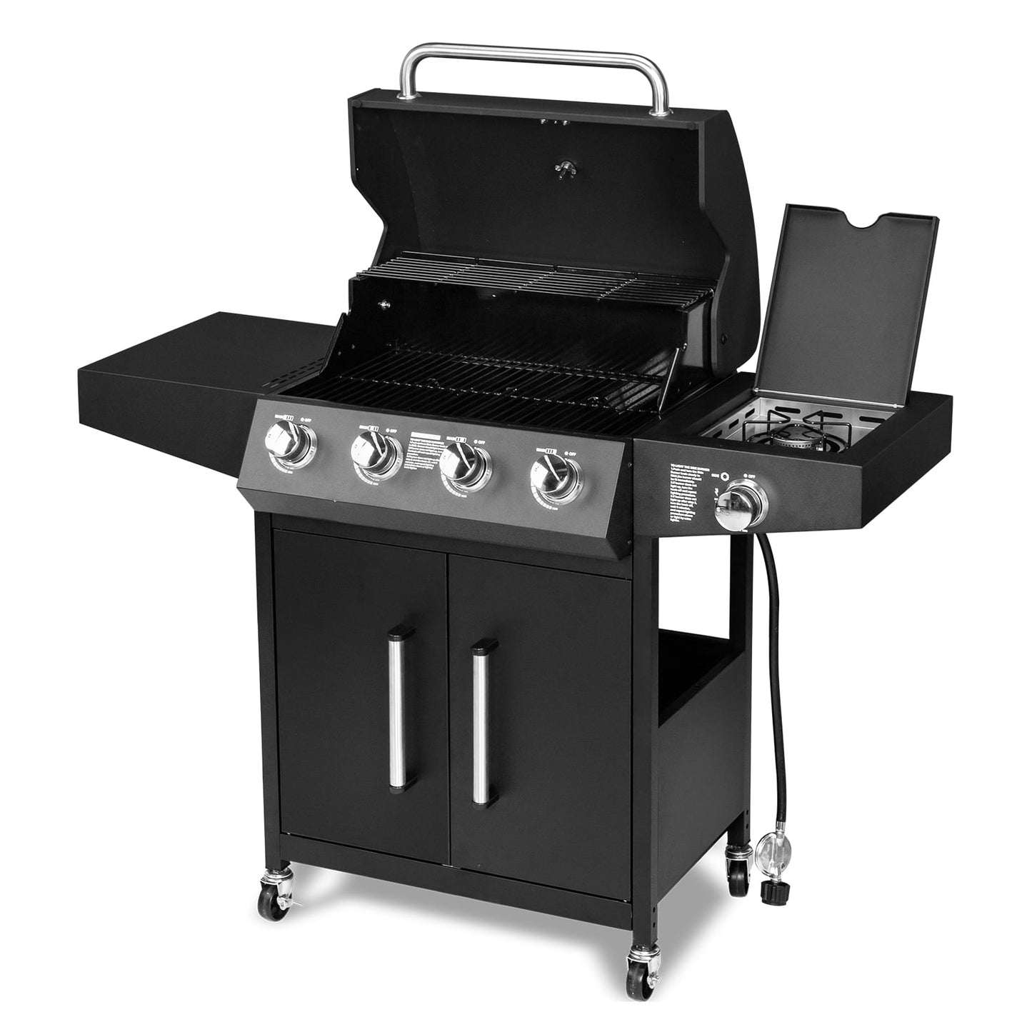 UBesGoo 4 Burner Propane Gas Grill with Side Burner 58000BTU for Camping Cooking BBQ