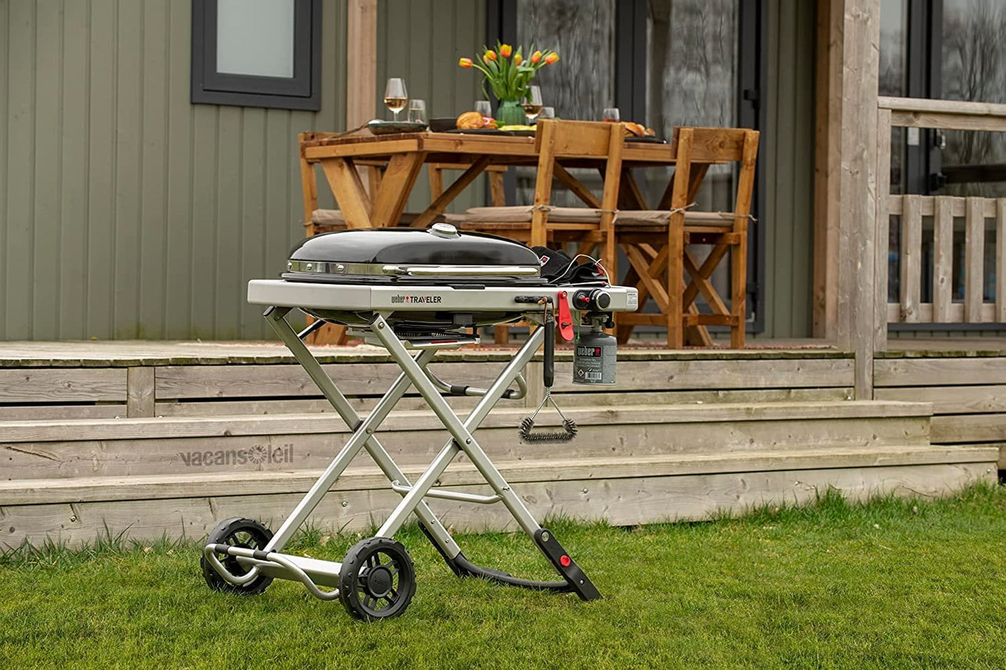 The Weber Traveler Portable Gas Grill, Stealth Edition
