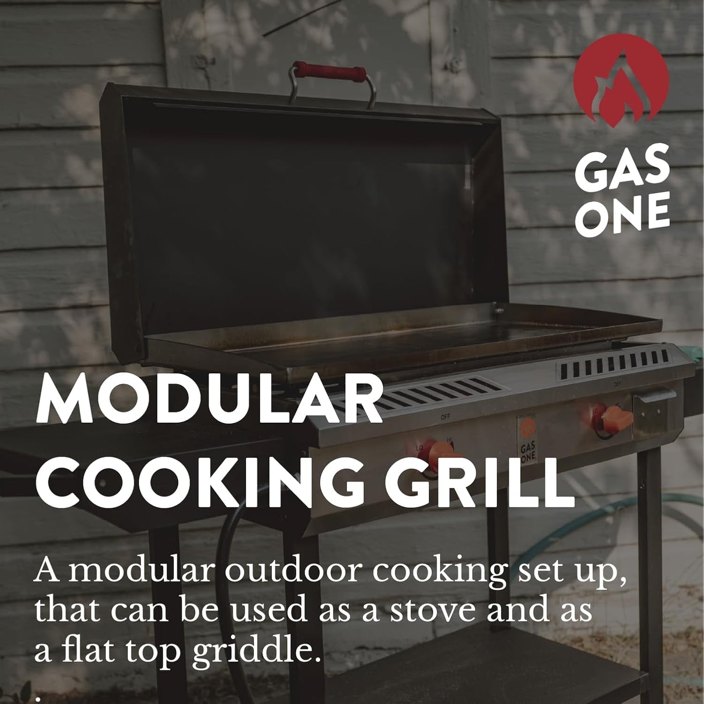 GasOne Gas Griddle – 2-Burner Propane Stove with Flat Top Grill – Modular Cast Iron Propane Grill