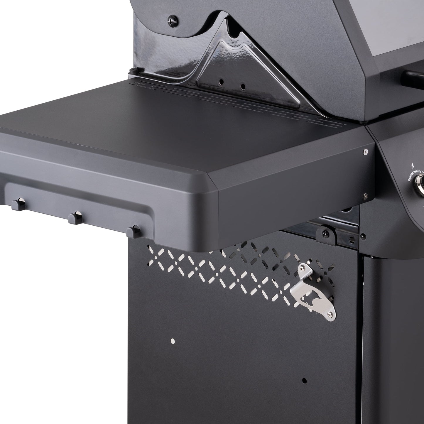 Mesa 3-Burner Propane Gas Grill in Black with Clear View Lid and LED Controls