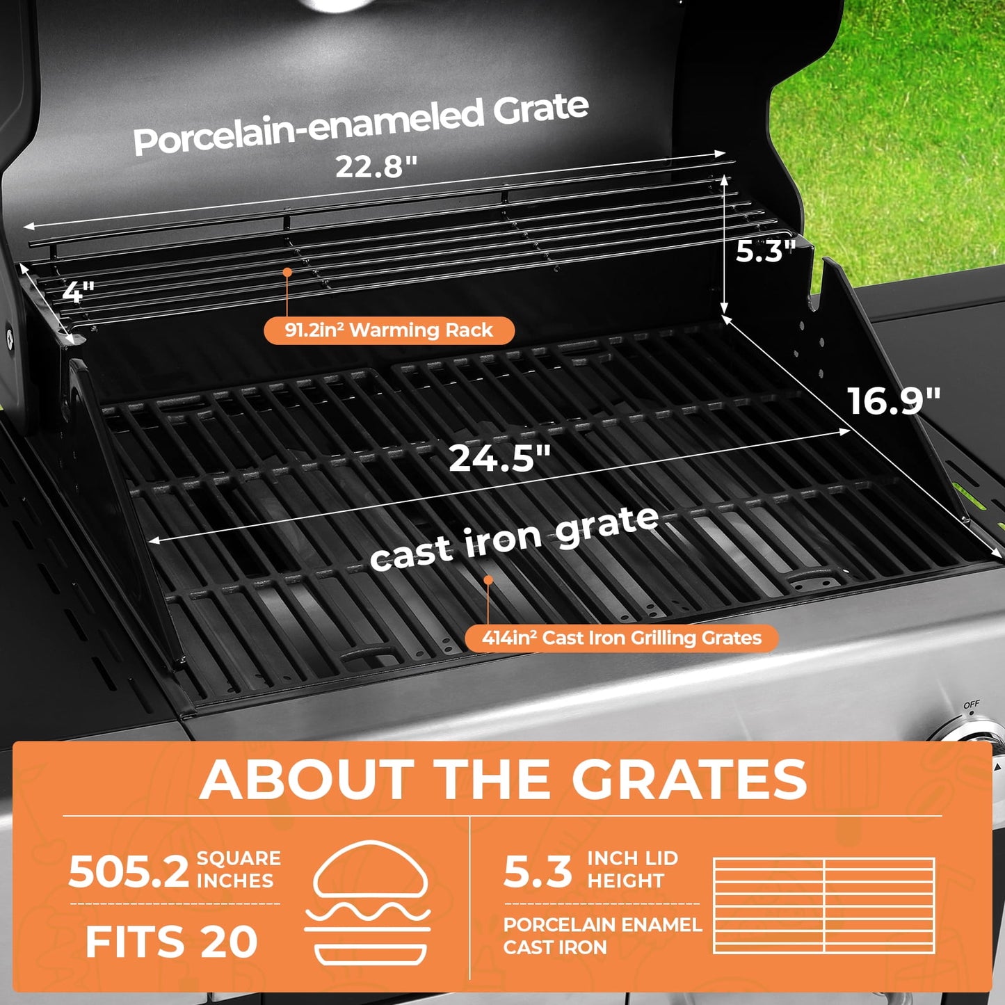 Arlopu 4-Burner Propane Gas Grill with Side Burner Stainless Steel Patio Garden Barbecue Grill for Camping, Outdoor Cooking, BBQ