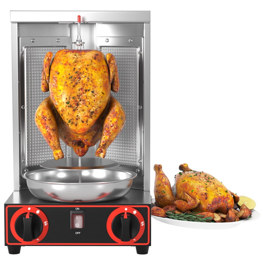 TOPTENG 110V 2000W Commercial Electric Vertical Gas Shawarma Broiler Machine Spinning Doner Kebab Gyro Grill Machine, Rotisserie Doner Kebab Gyro Grill Device for Restaurant Dinner Home Kitchen
