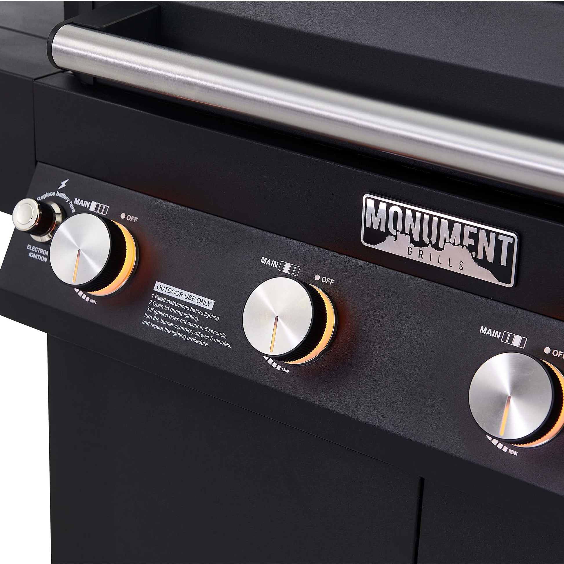 Denali 4-Burner Propane Gas Grill in Black with Clearview Lid, 3-Phase LED Controls and Side Burner