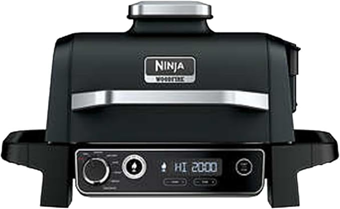 Open Box Ninja OG705CO Woodfire Outdoor Grill and Smoker - BLACK