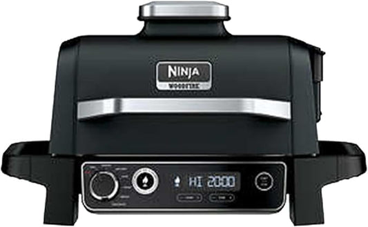 Open Box Ninja OG705CO Woodfire Outdoor Grill and Smoker - BLACK
