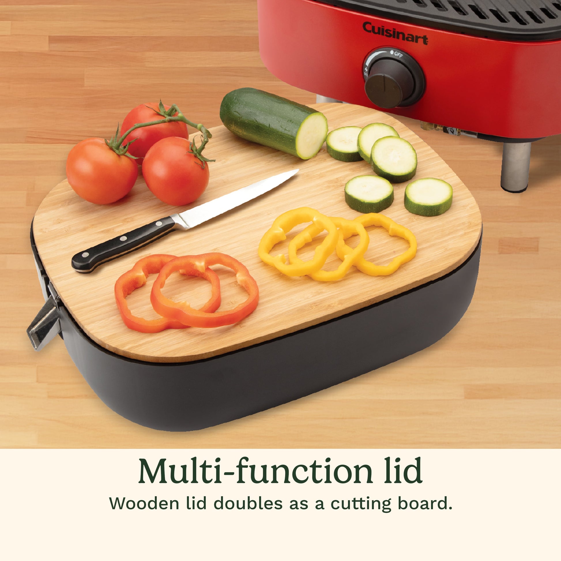 Cuisinart Venture™ Portable Gas Grill, Small Camping Grill with Cutting Board and Handle