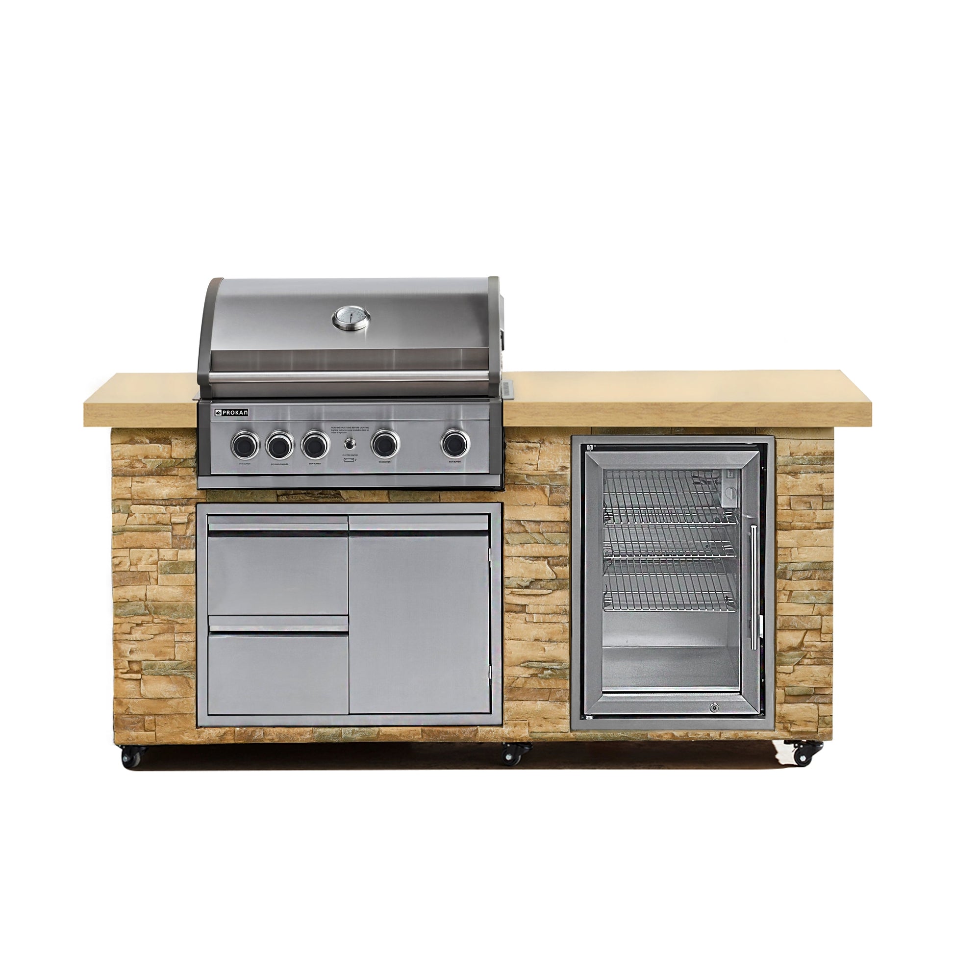 78" Pro Elite 5b Golden White Island Grill