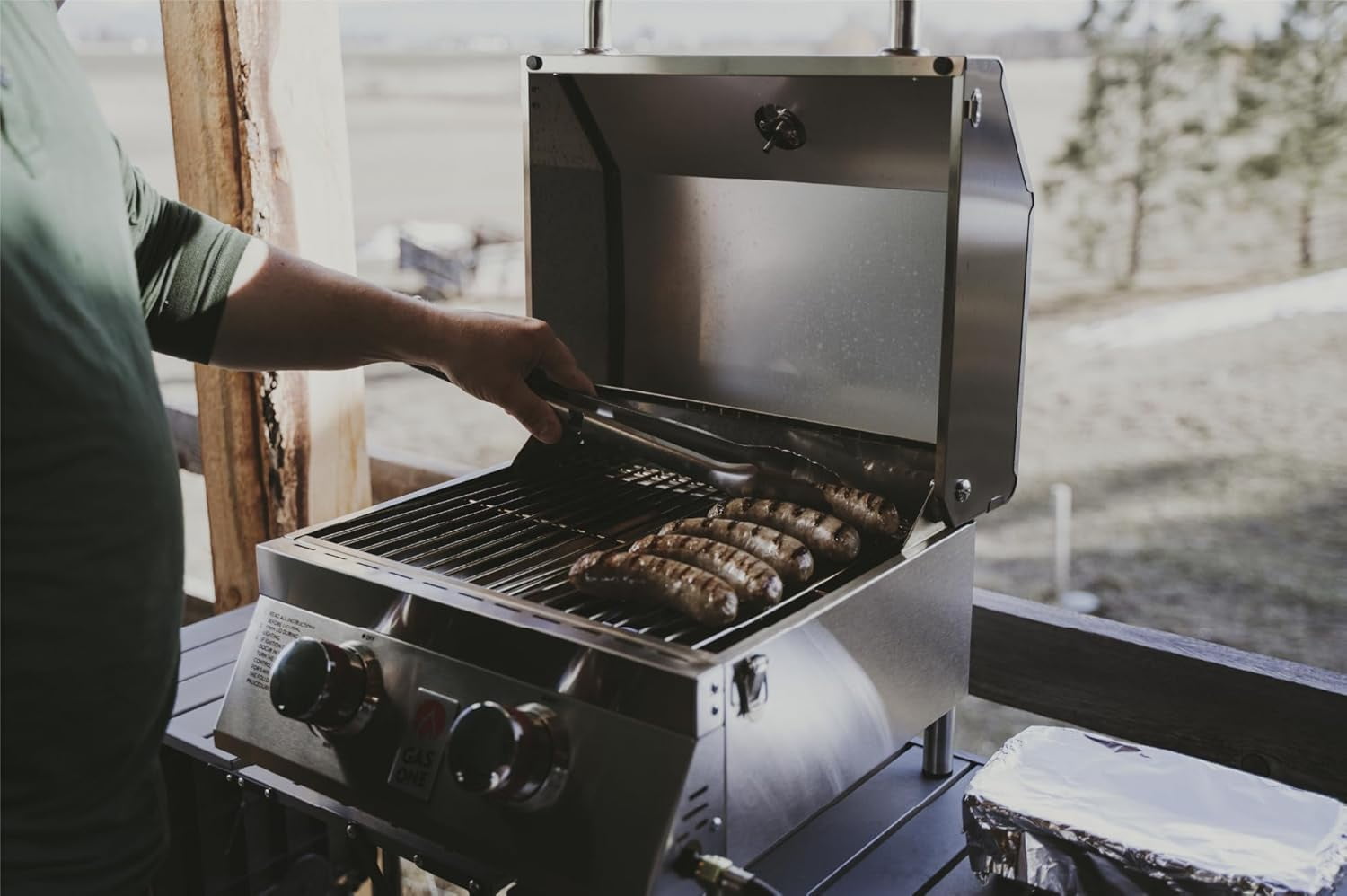 GasOne Portable Propane Grill – 16-inch Stainless Steel Tabletop Grill – Tabletop Gas Grill