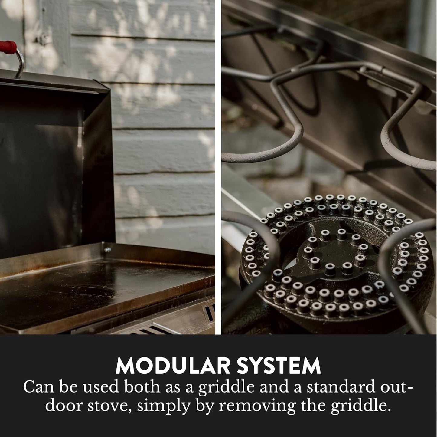 GasOne Gas Griddle – 2-Burner Propane Stove with Flat Top Grill – Modular Cast Iron Propane Grill