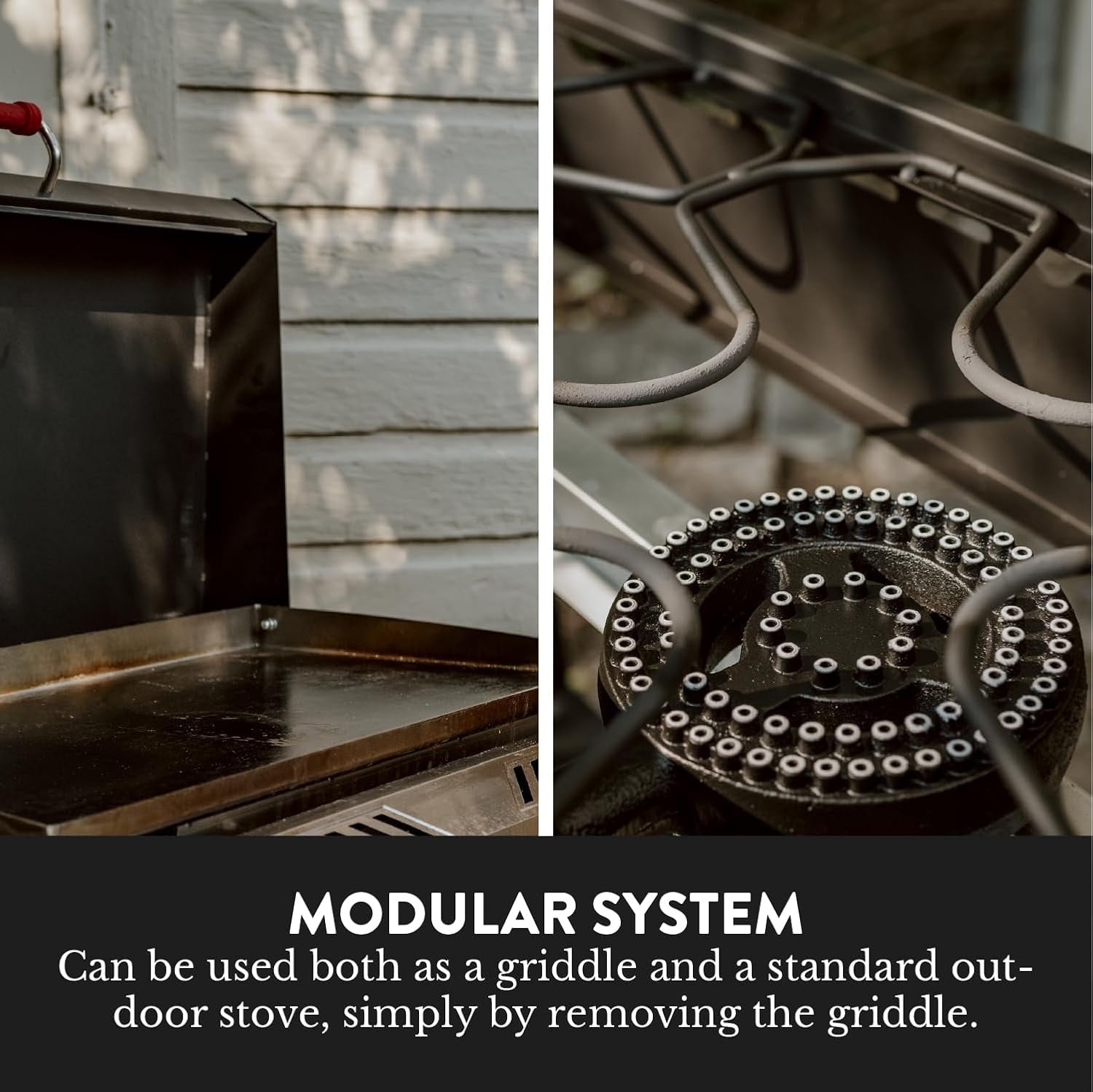 GasOne Gas Griddle – 2-Burner Propane Stove with Flat Top Grill – Modular Cast Iron Propane Grill