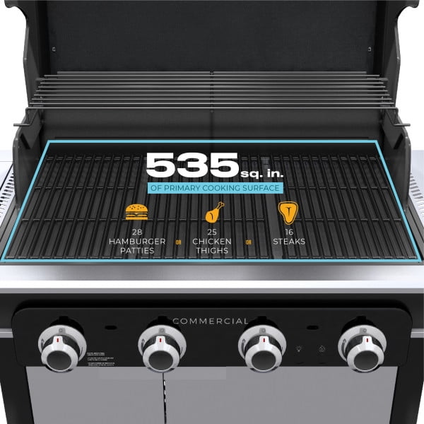 Charbroil® Commercial Series™ 4-Burner Gas Grill & Griddle, Black