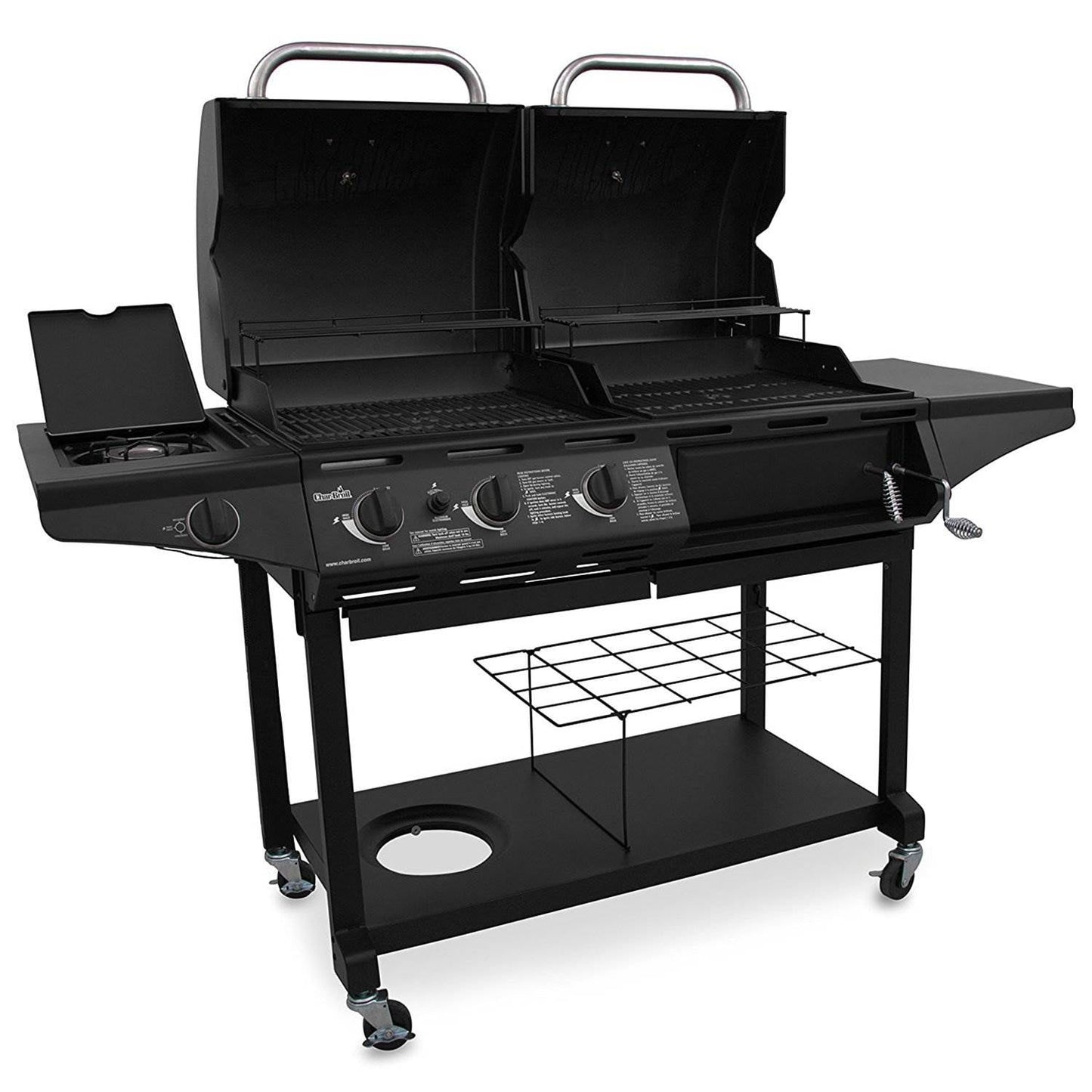 Charbroil Deluxe Charcoal & Gas Combination Cart Grill
