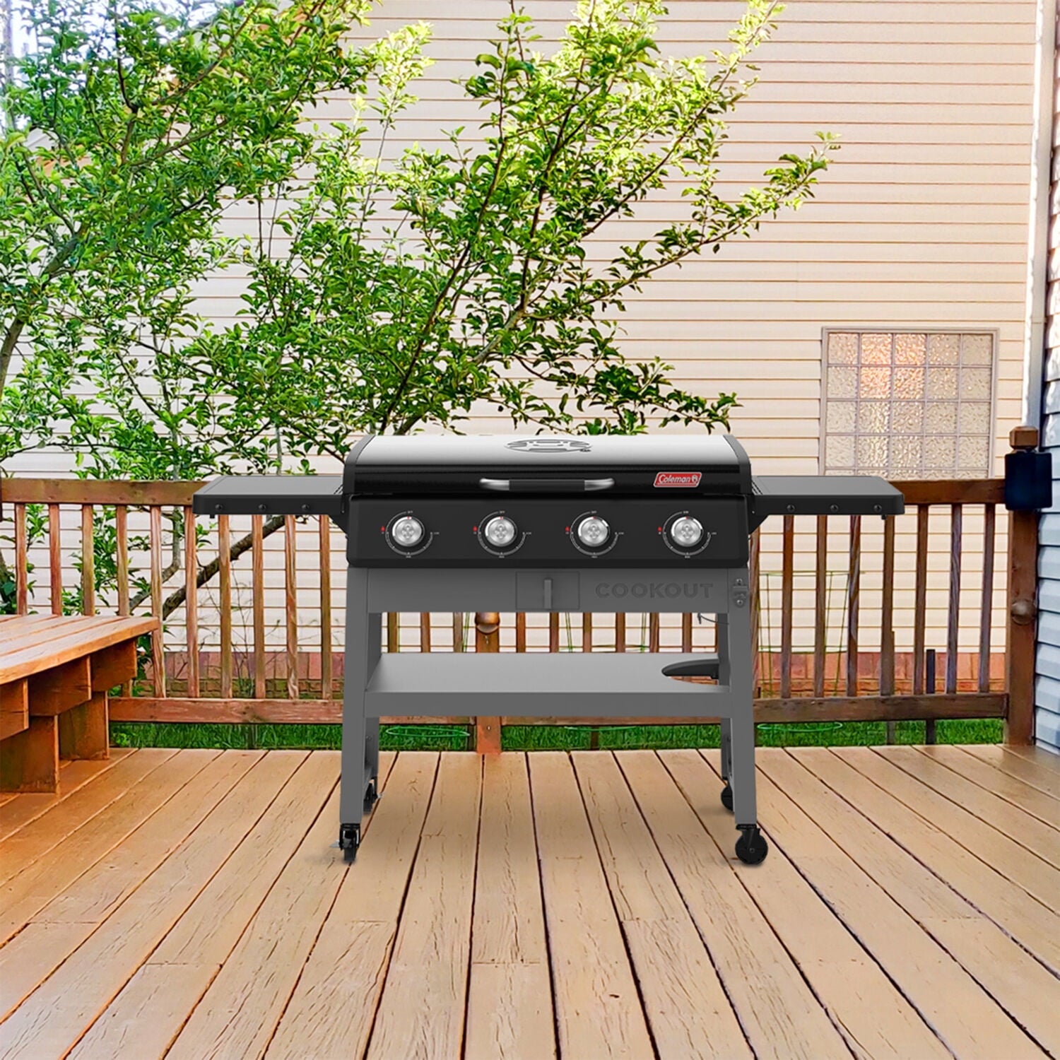 Coleman 4 Burner Gas Griddle Grill, Black, CO-550GG