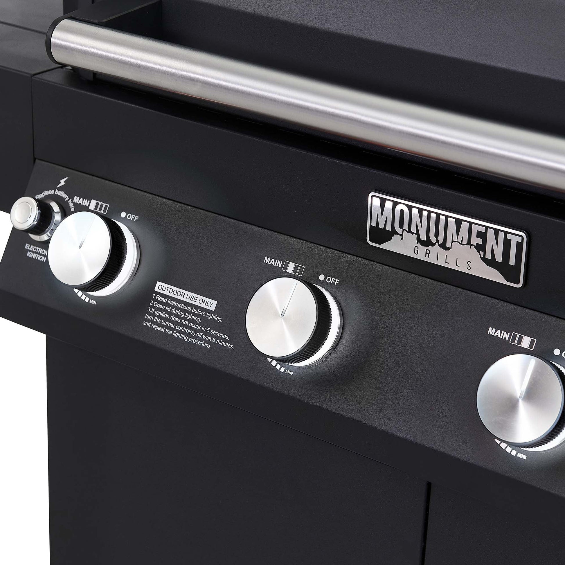 Denali 4-Burner Propane Gas Grill in Black with Clearview Lid, 3-Phase LED Controls and Side Burner