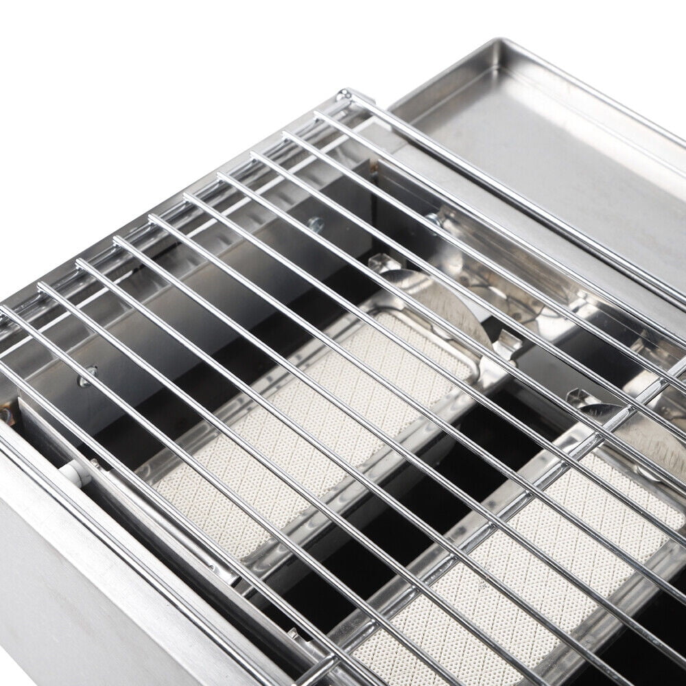 Portable Small Gas Barbecue Grill,Gas BBQ Grill with 3 Burner Switches and Lift Rack,Stainless Steel Propane Gas Grill Camp BBQ Grill for Backyard Garden Patio Balcony Outdoor