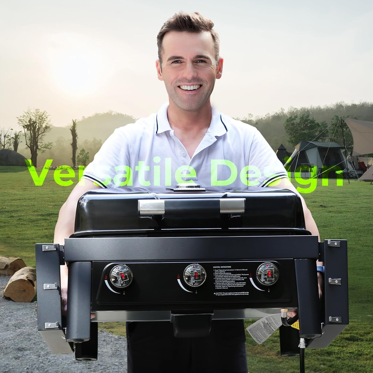 2-in-1 Propane Gas Grill, Enameled Cast Iron Grate & Removable Toptable - BRANDMAN GRILLS SINCE 1987
