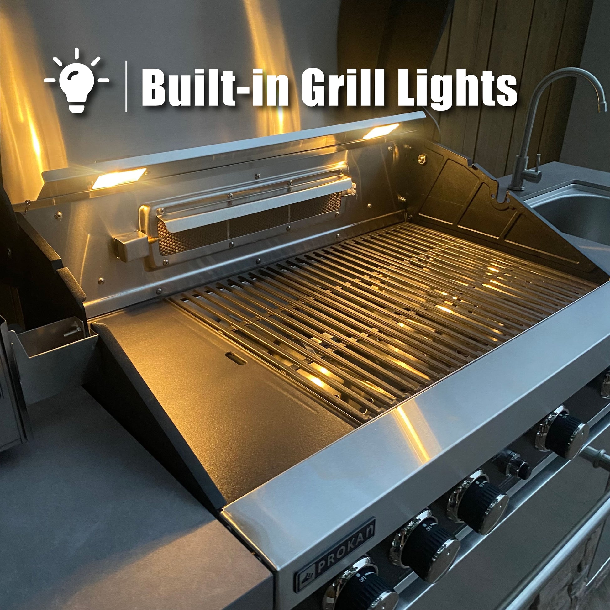 Desert Sunrise 5B Propane Grill Island With 63L Fridge and Sink