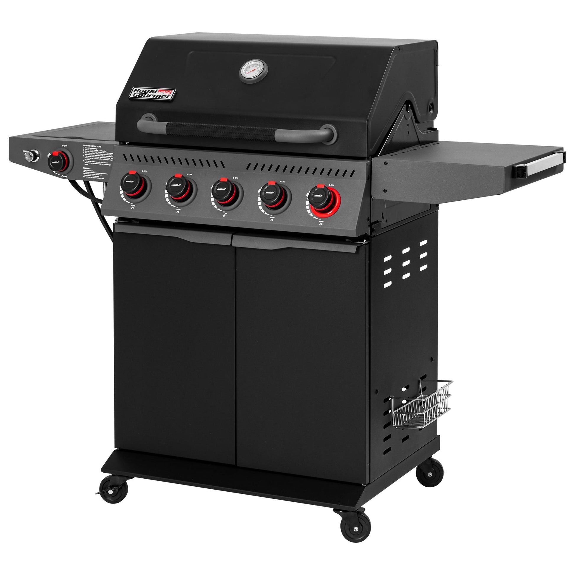Royal Gourmet GA5407H 5-Burner BBQ Gas Grill with Sear Burner and Lidded Side Burner