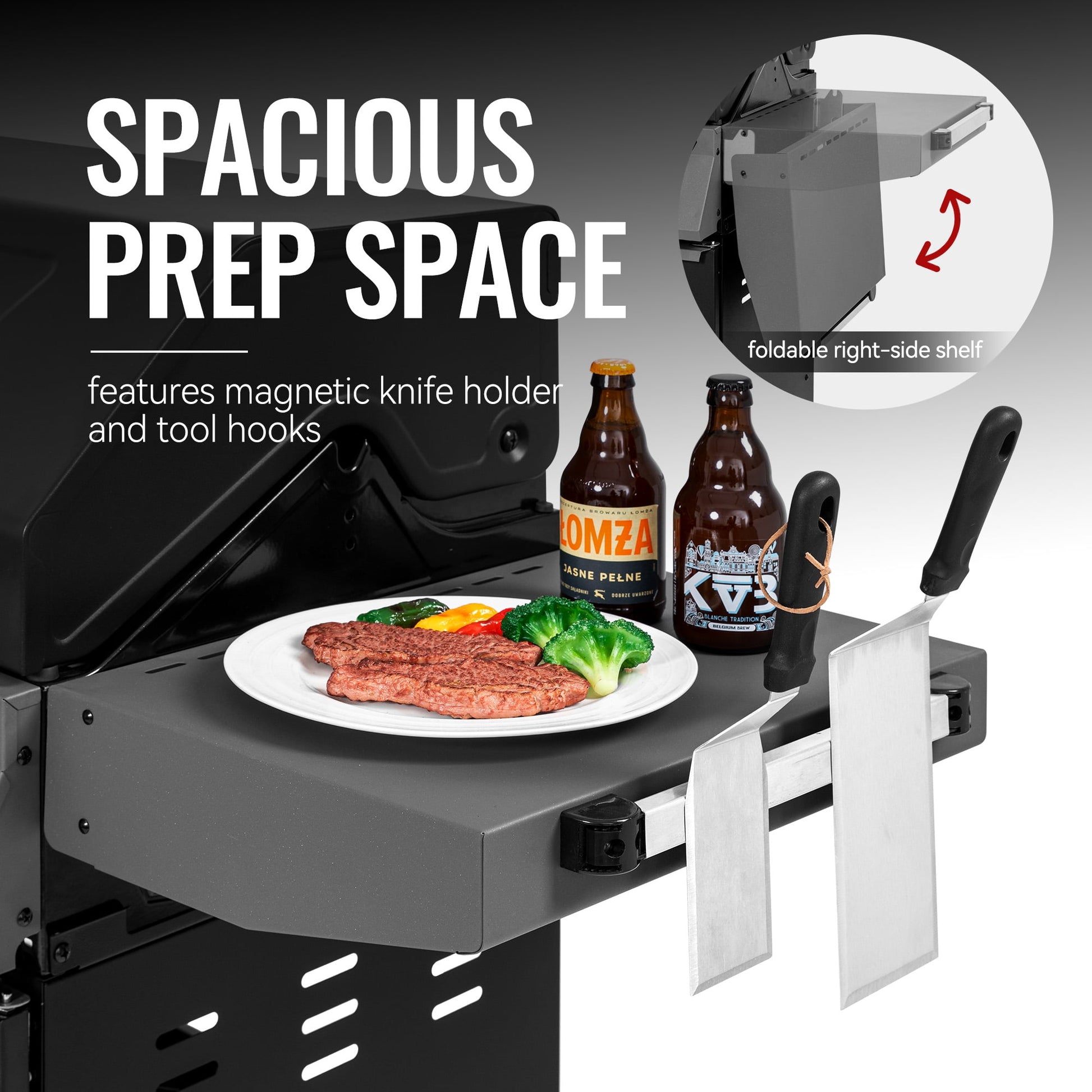 Royal Gourmet GA5407H 5-Burner BBQ Gas Grill with Sear Burner and Lidded Side Burner
