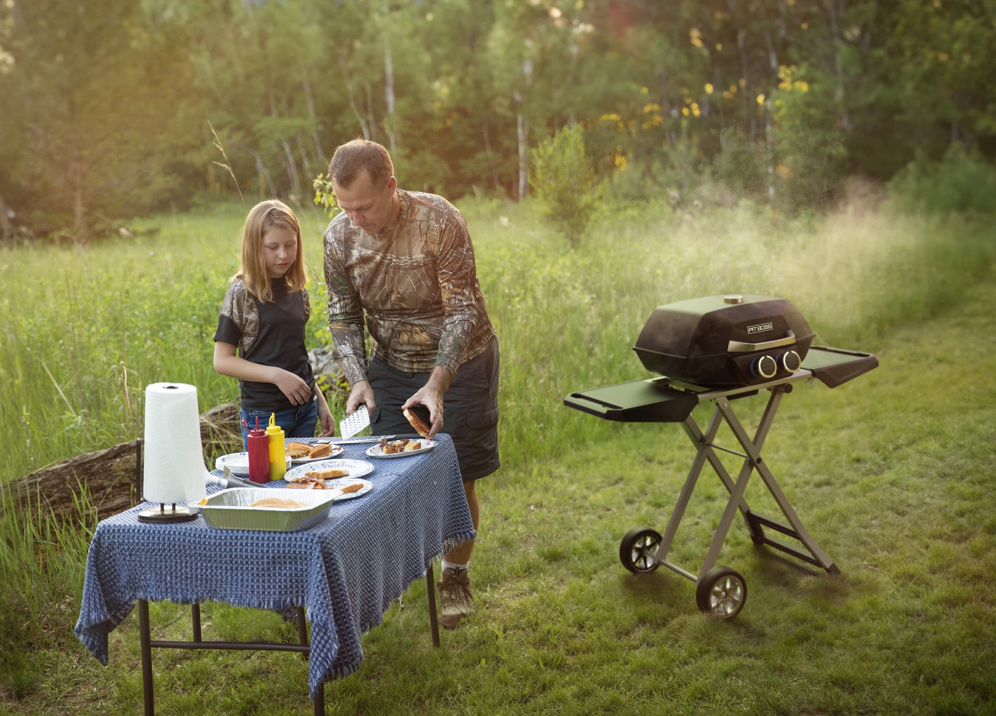 Pit Boss 2-Burner Portable Gas Grill with Collapsible Cart