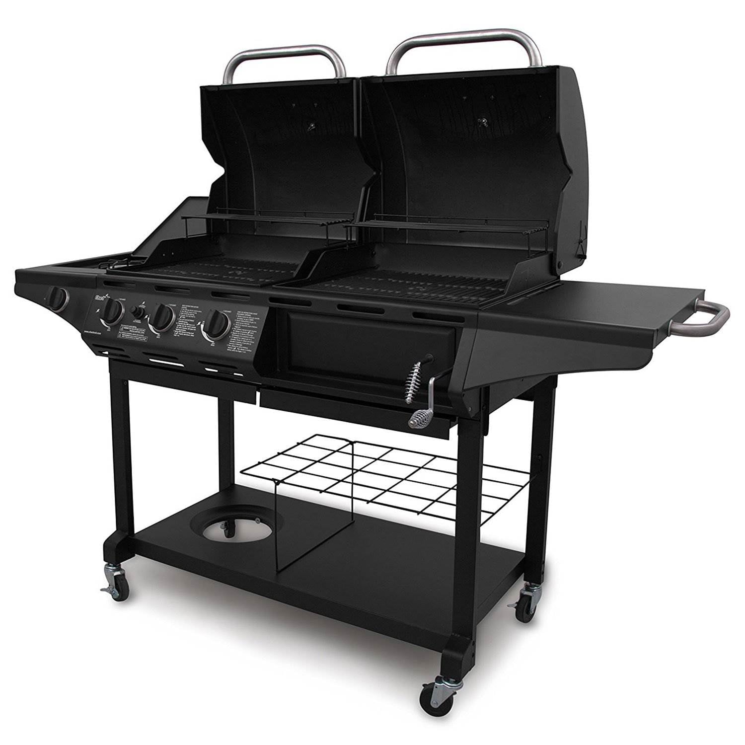 Charbroil Deluxe Charcoal & Gas Combination Cart Grill