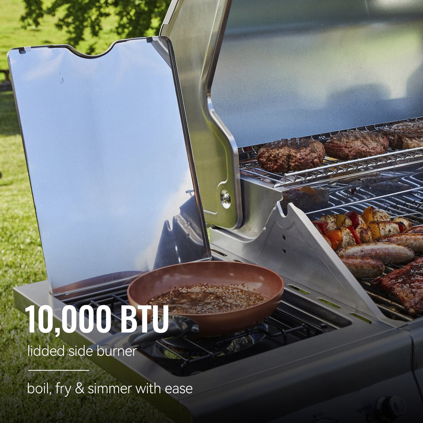 Royal Gourmet GA4402S Stainless Steel 4-Burner BBQ Cabinet Style Gas Grill with Sear Burner and Side Burner Silver