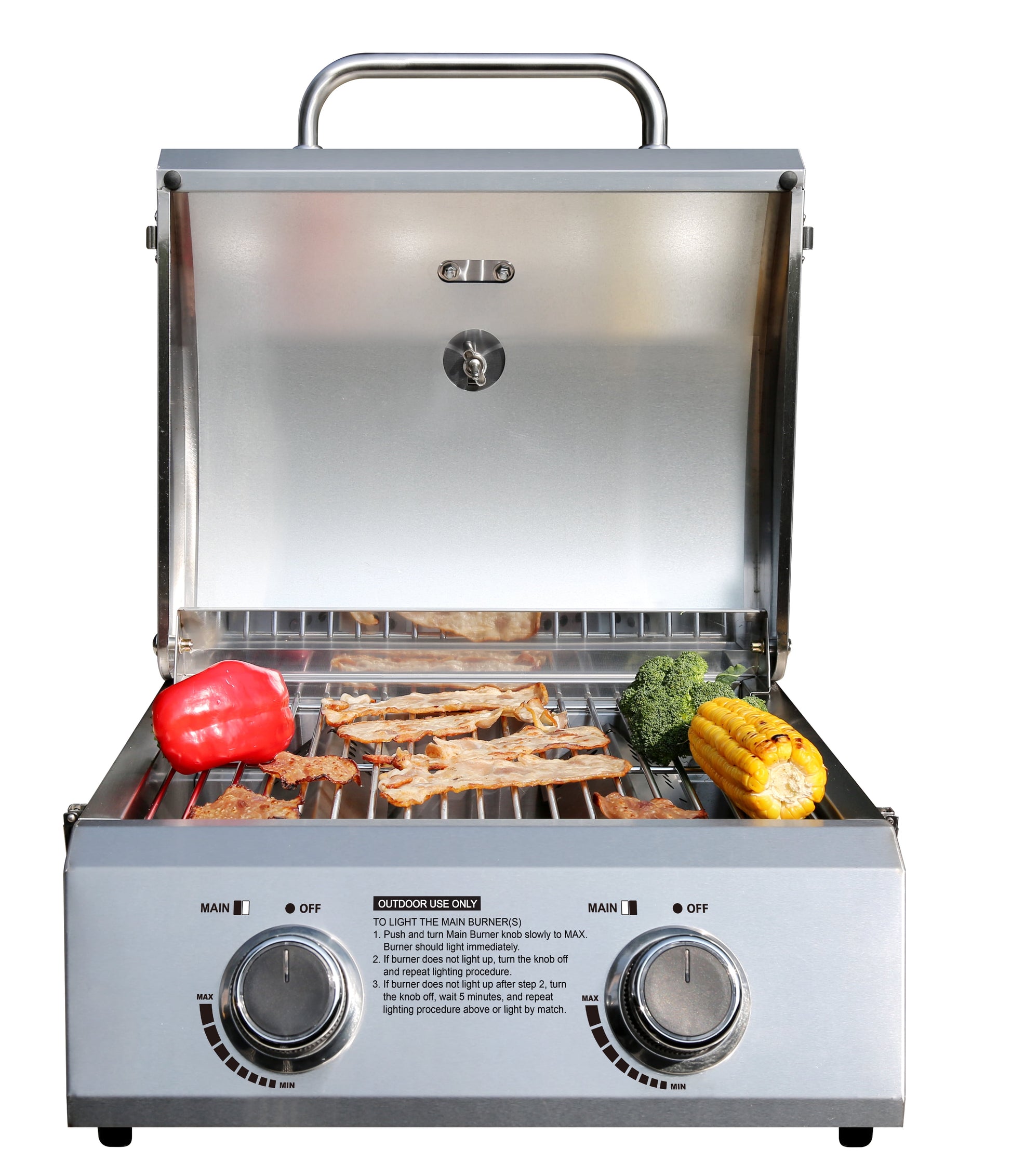Monument Grills 2-Burner Portable Tabletop Propane Gas Grill in Stainless