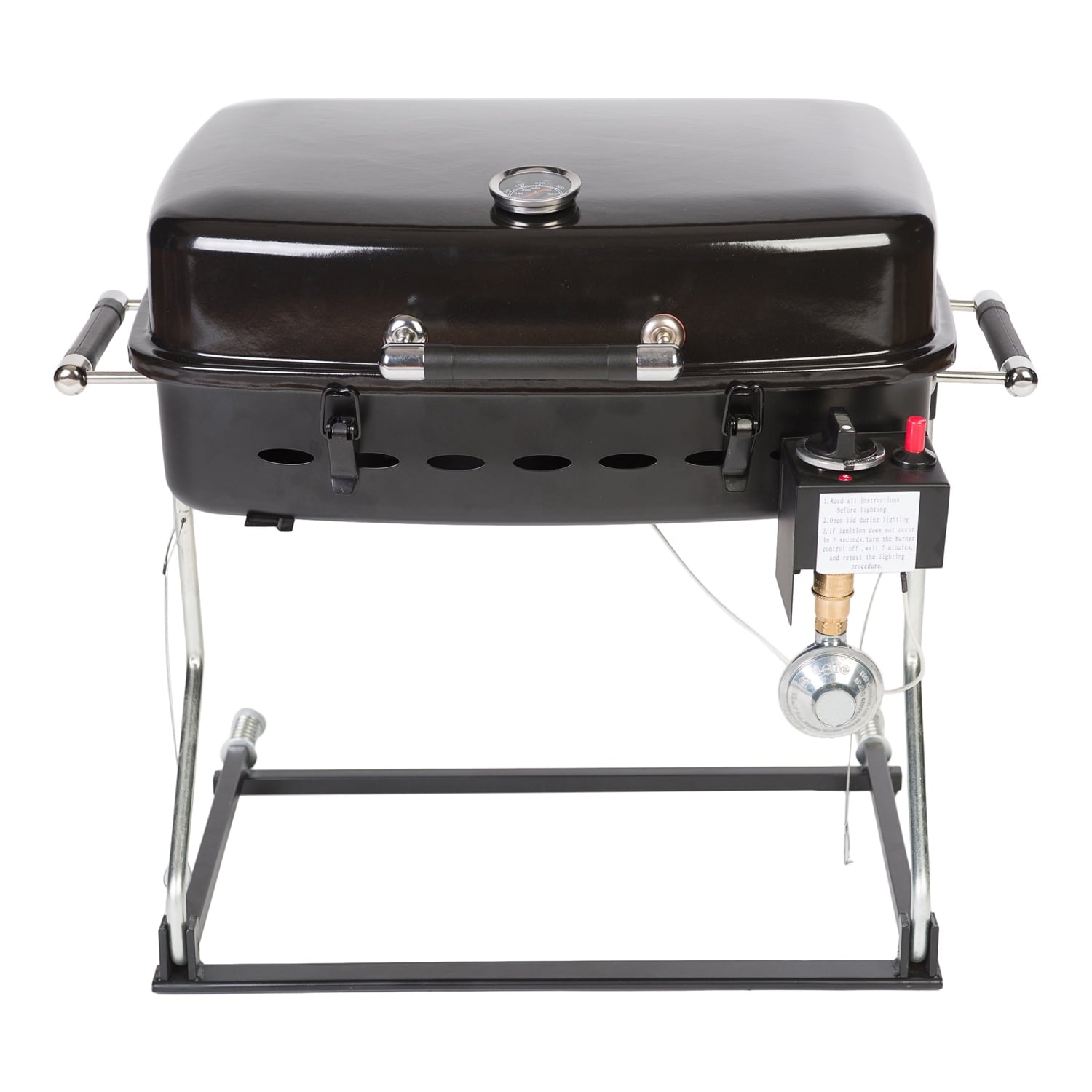 Faulkner FLK-51322 Barbecue Grille with Disposable Bottle Adapter - Black