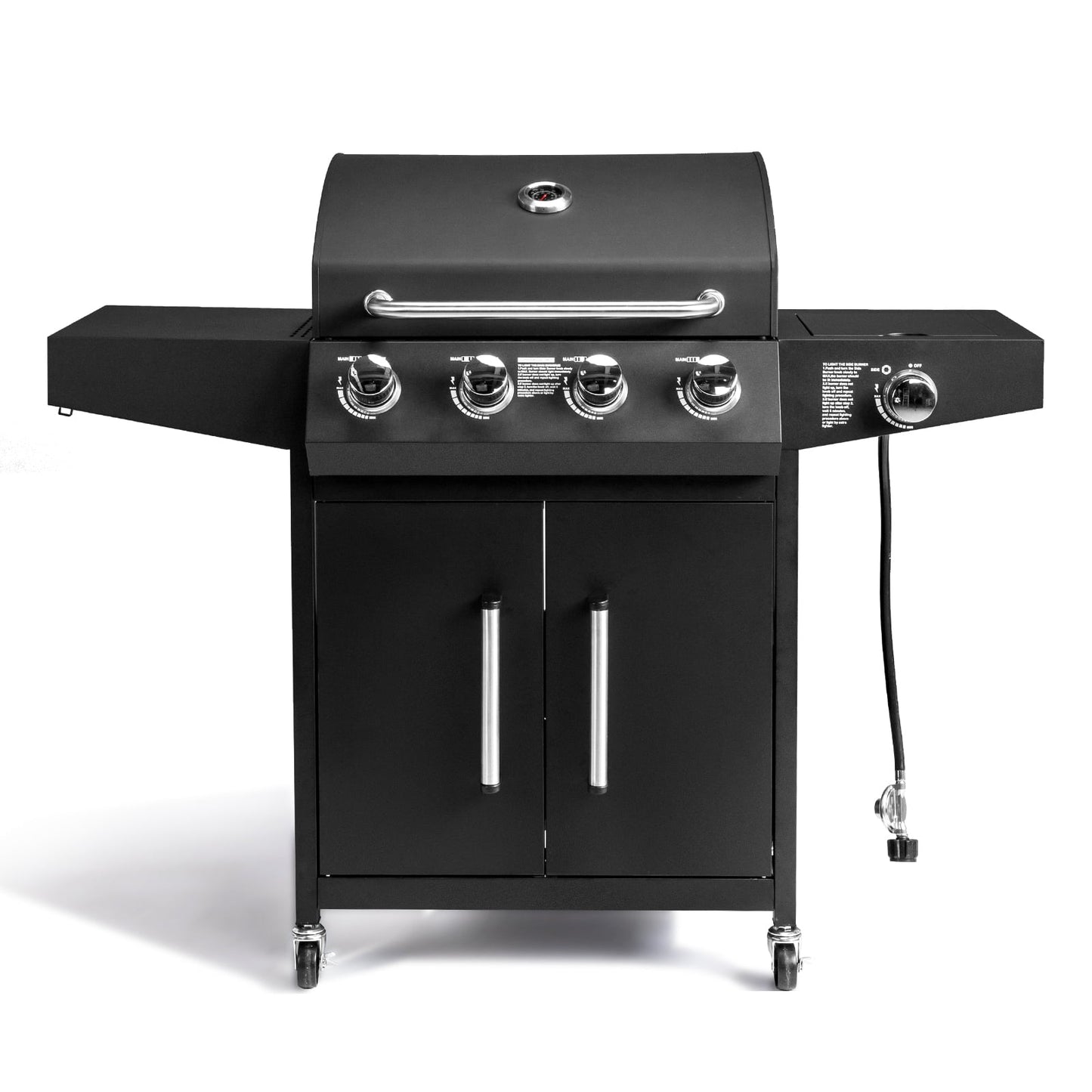 Ktaxon 4 Burner Propane Grill Gas Stove 58000 BTU with Side Stove,Wheels