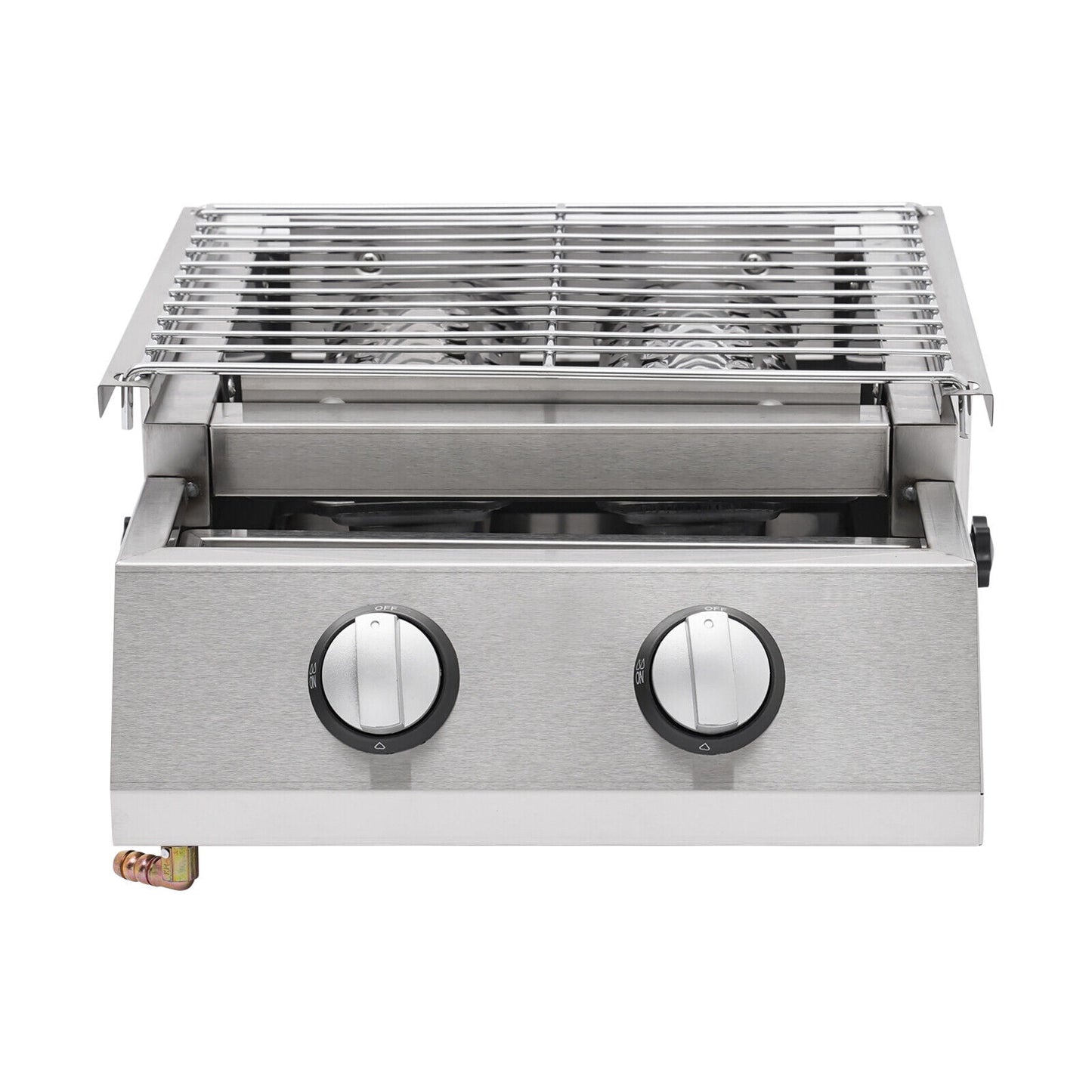 2 Burner Tabletop Propane Gas Grill Stainless Steel Outdoor BBQ Camping Griddle