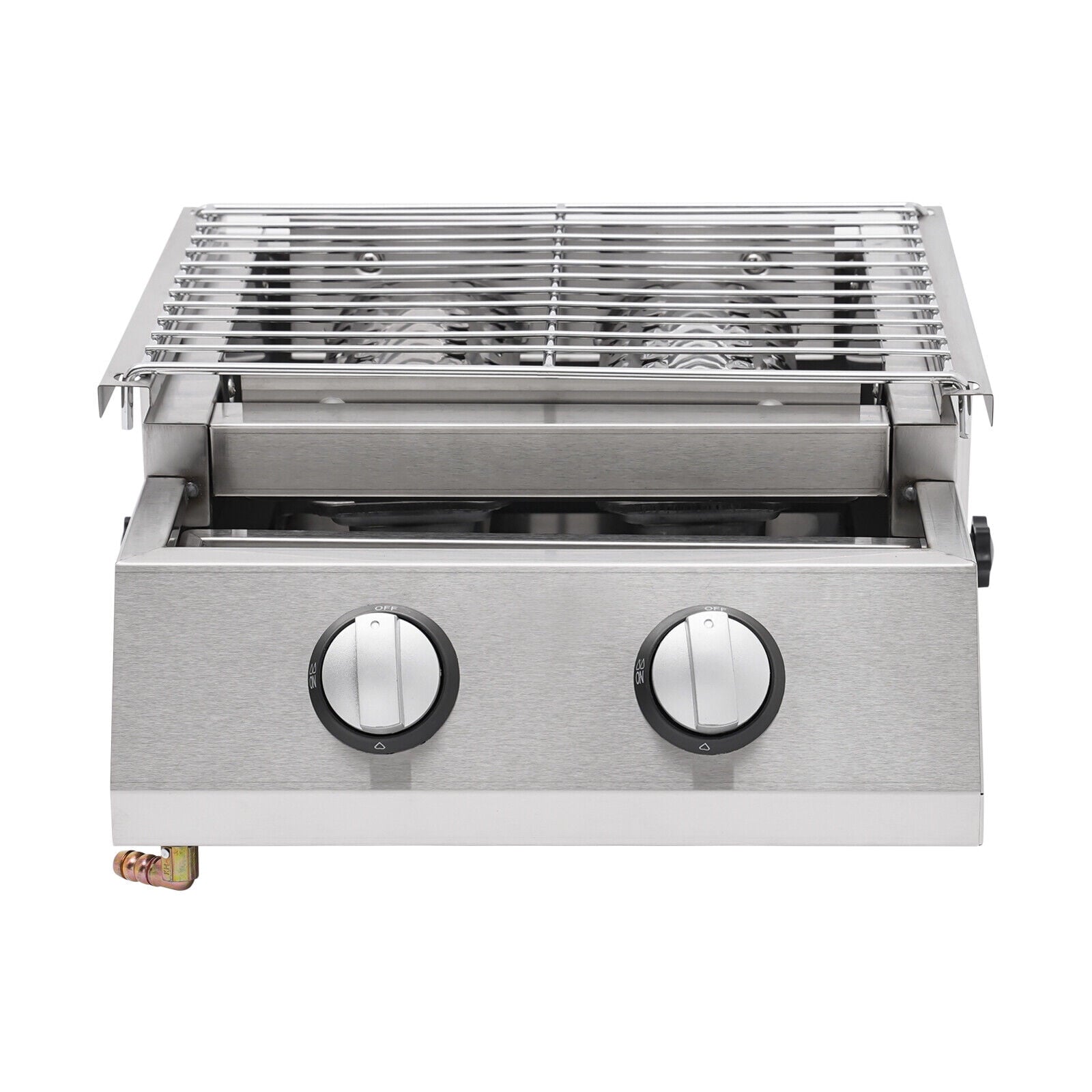 2 Burner Tabletop Propane Gas Grill Stainless Steel Outdoor BBQ Camping Griddle