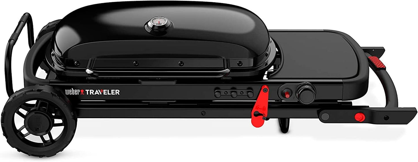 The Weber Traveler Portable Gas Grill, Stealth Edition