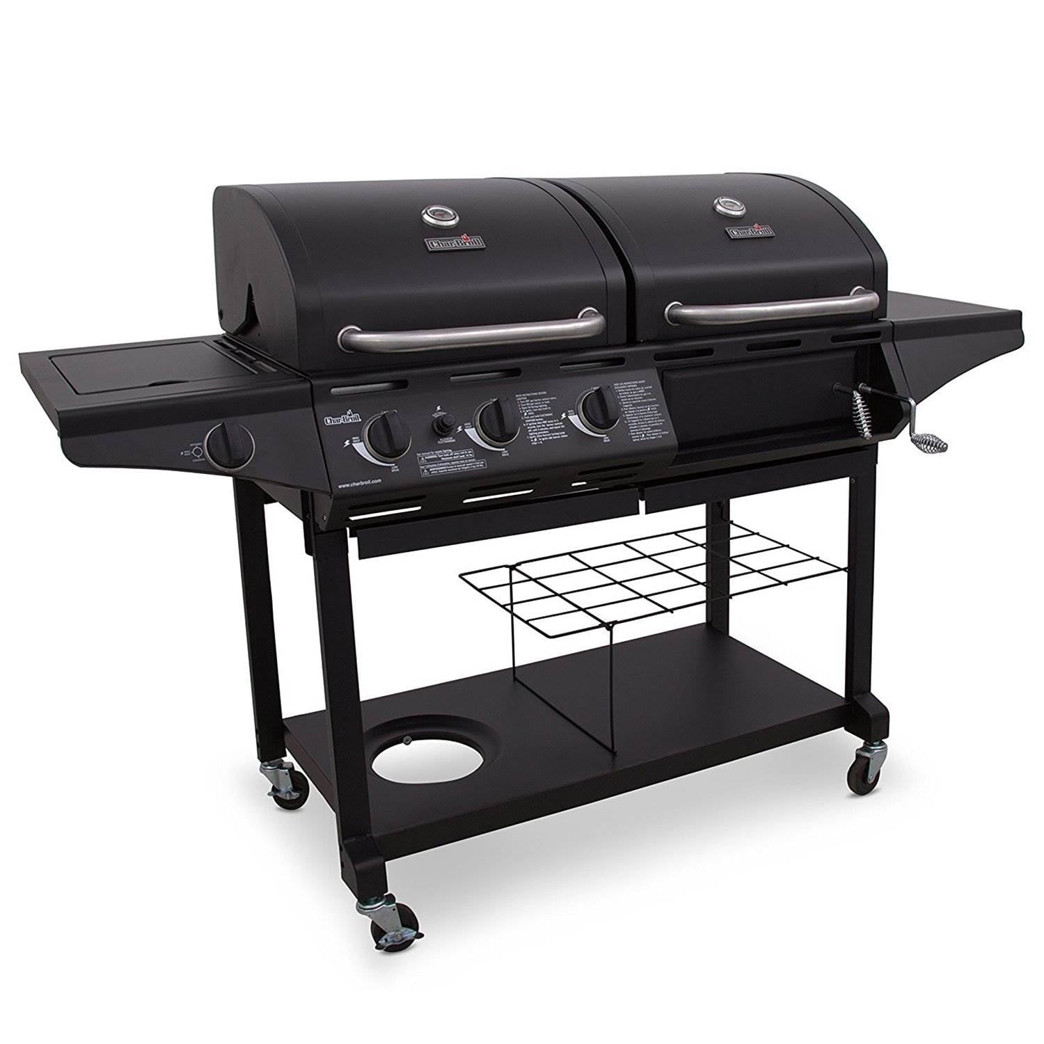 Charbroil Deluxe Charcoal & Gas Combination Cart Grill