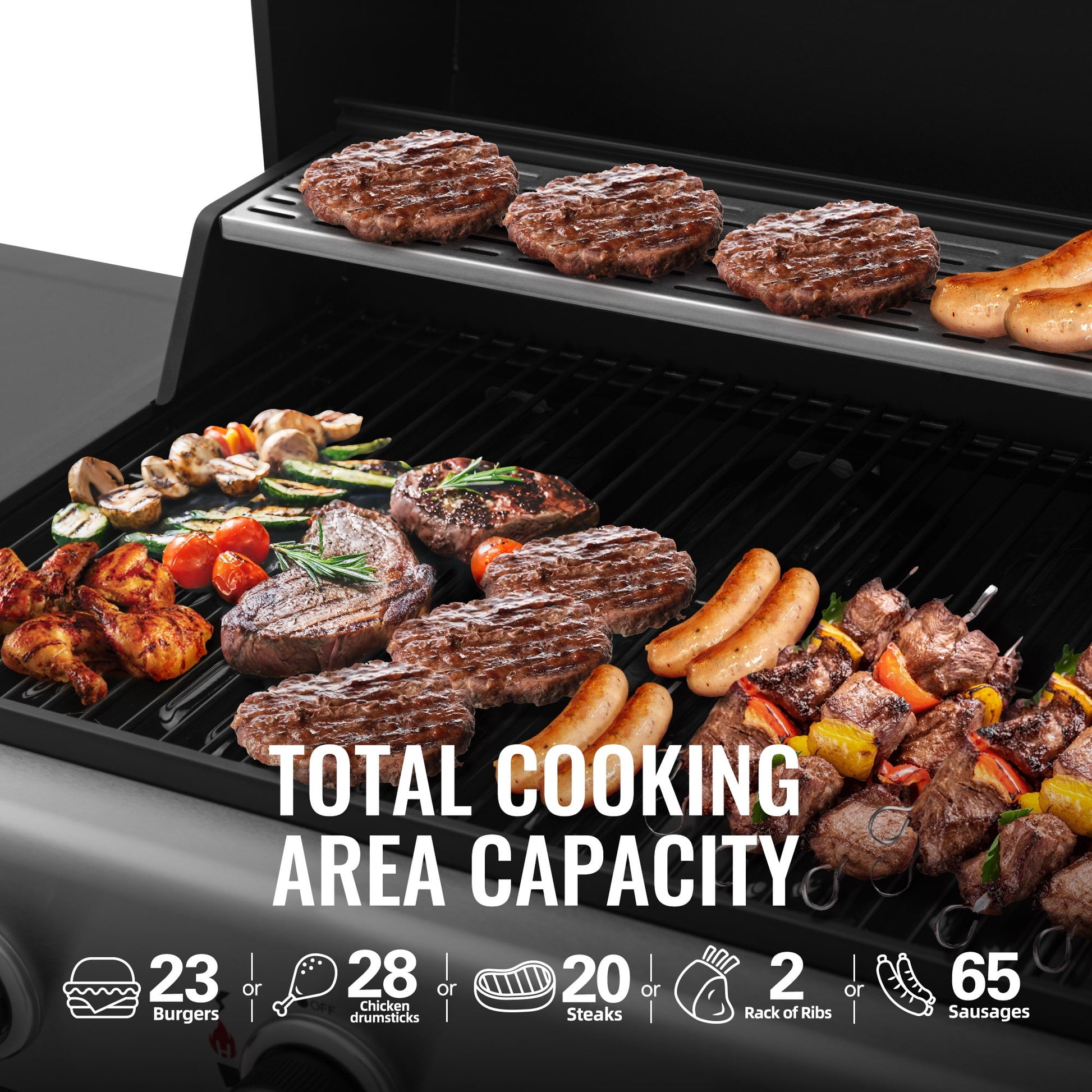 Royal Gourmet 3-Burner BBQ Gas Grill with Front Spice Rack, Two Side Shelves and Hooks, 30,000 BTU, GH3001H