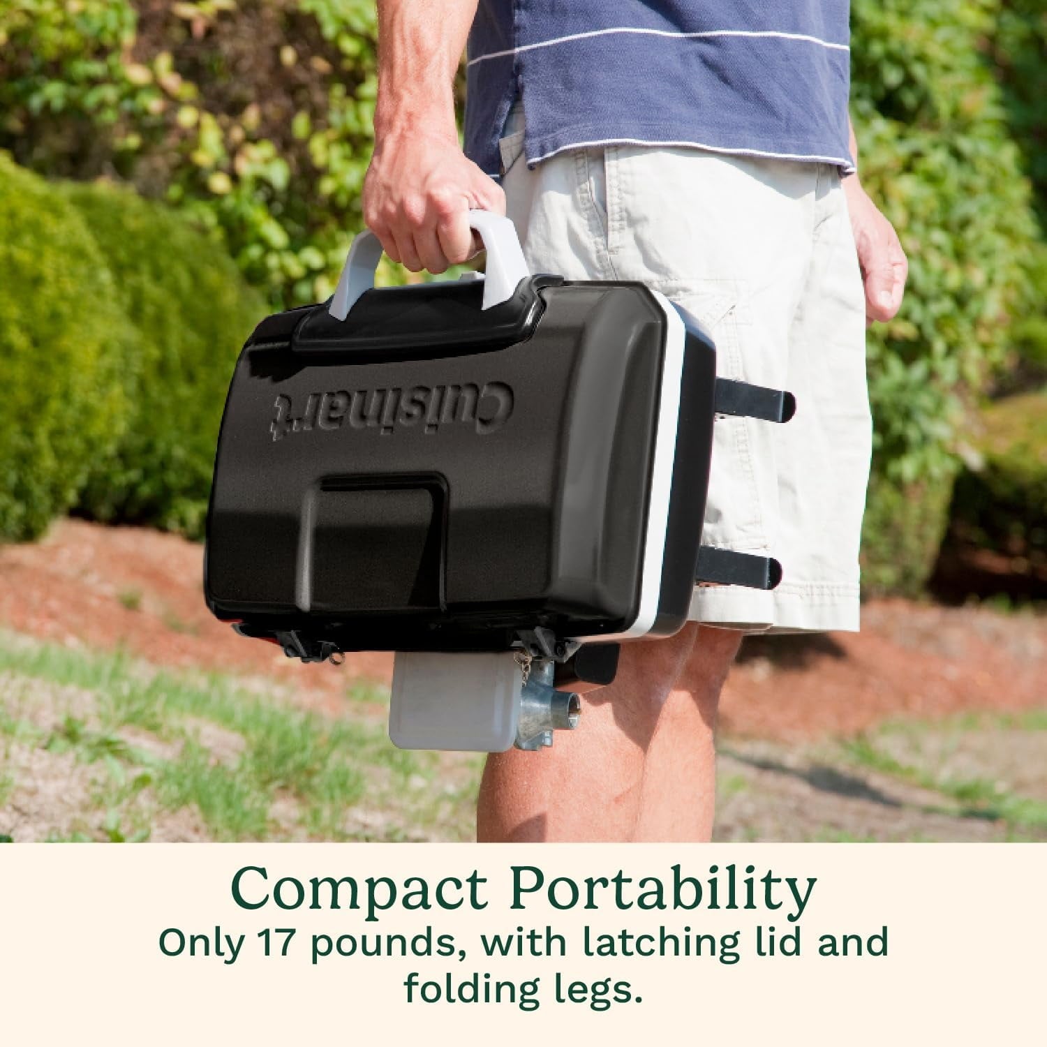 Cuisinart Petite Gourmet Portable Gas Grill, Compact & Lightweight Tabletop Small Grill for BBQs, Camping, Tailgates & Small Spaces