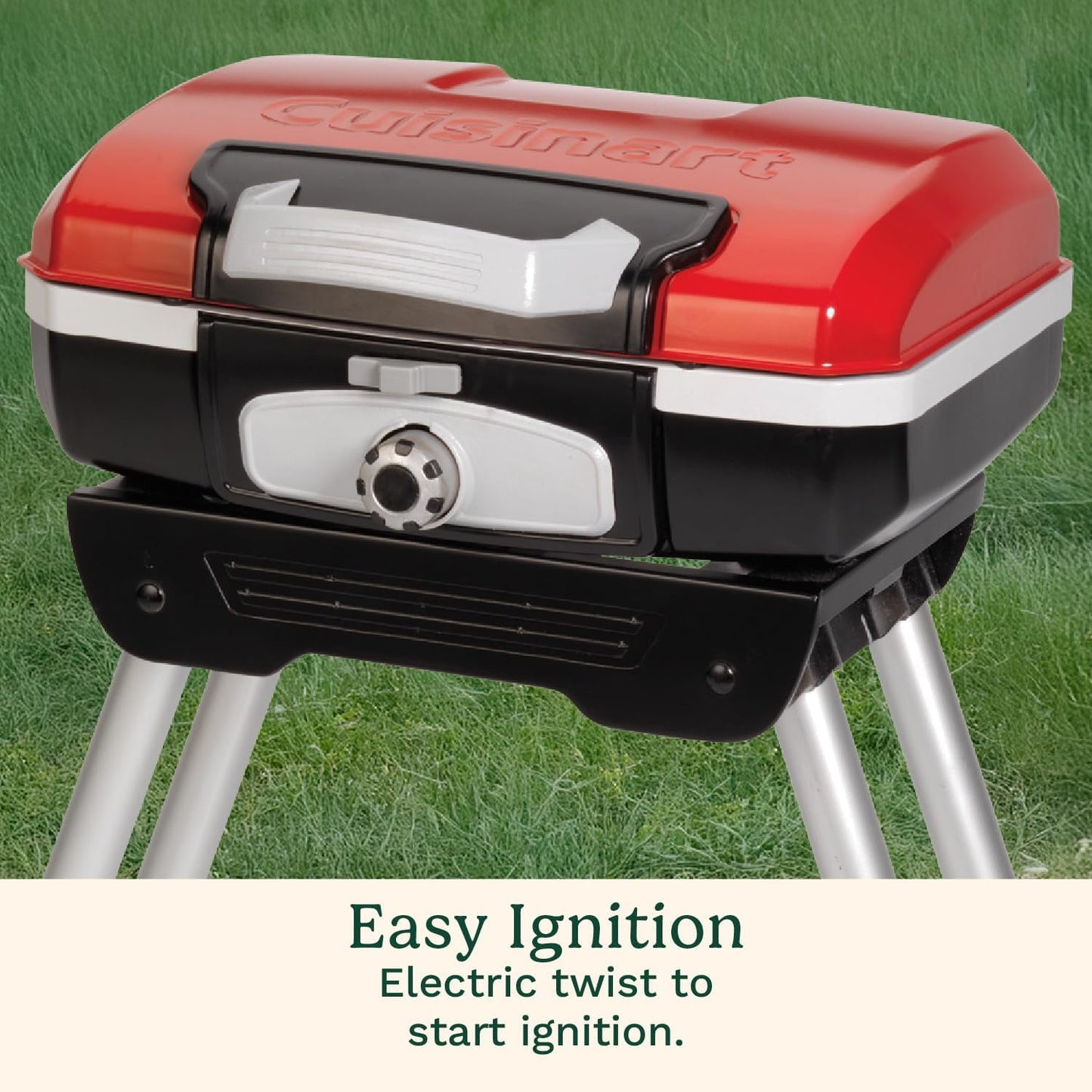 Cuisinart Portable Gas Grill with VersaStand™, 1-Burner Portable Barbecue Grill for Patio