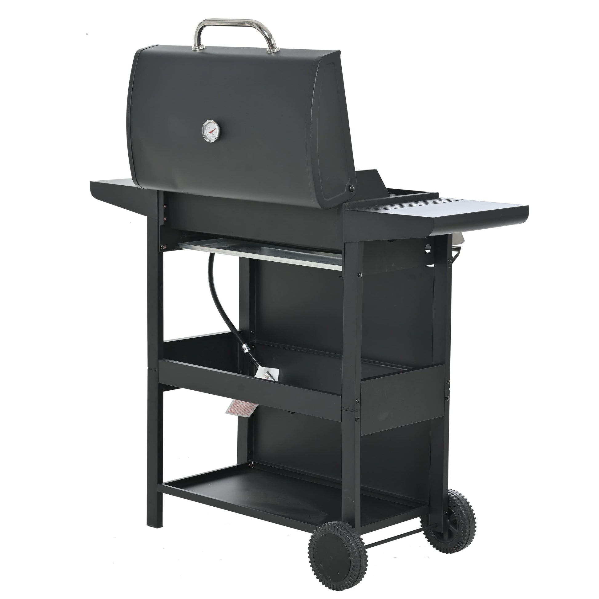 Propane Grill 4 Burner, 34,200 BTU Stainless Steel Gas Grill with Porcelain-Enamel Cooking Grates, Integrated Ignition System, and Built-in Thermometer for Outdoor BBQ