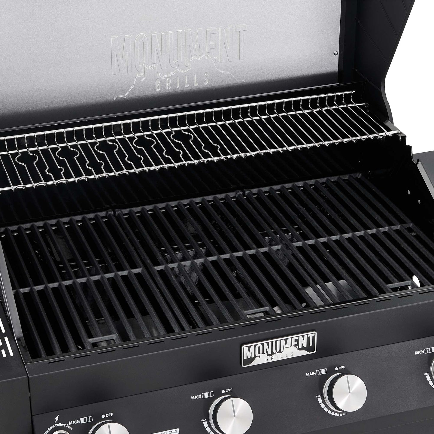 Denali 4-Burner Propane Gas Grill in Black with Clearview Lid, 3-Phase LED Controls and Side Burner