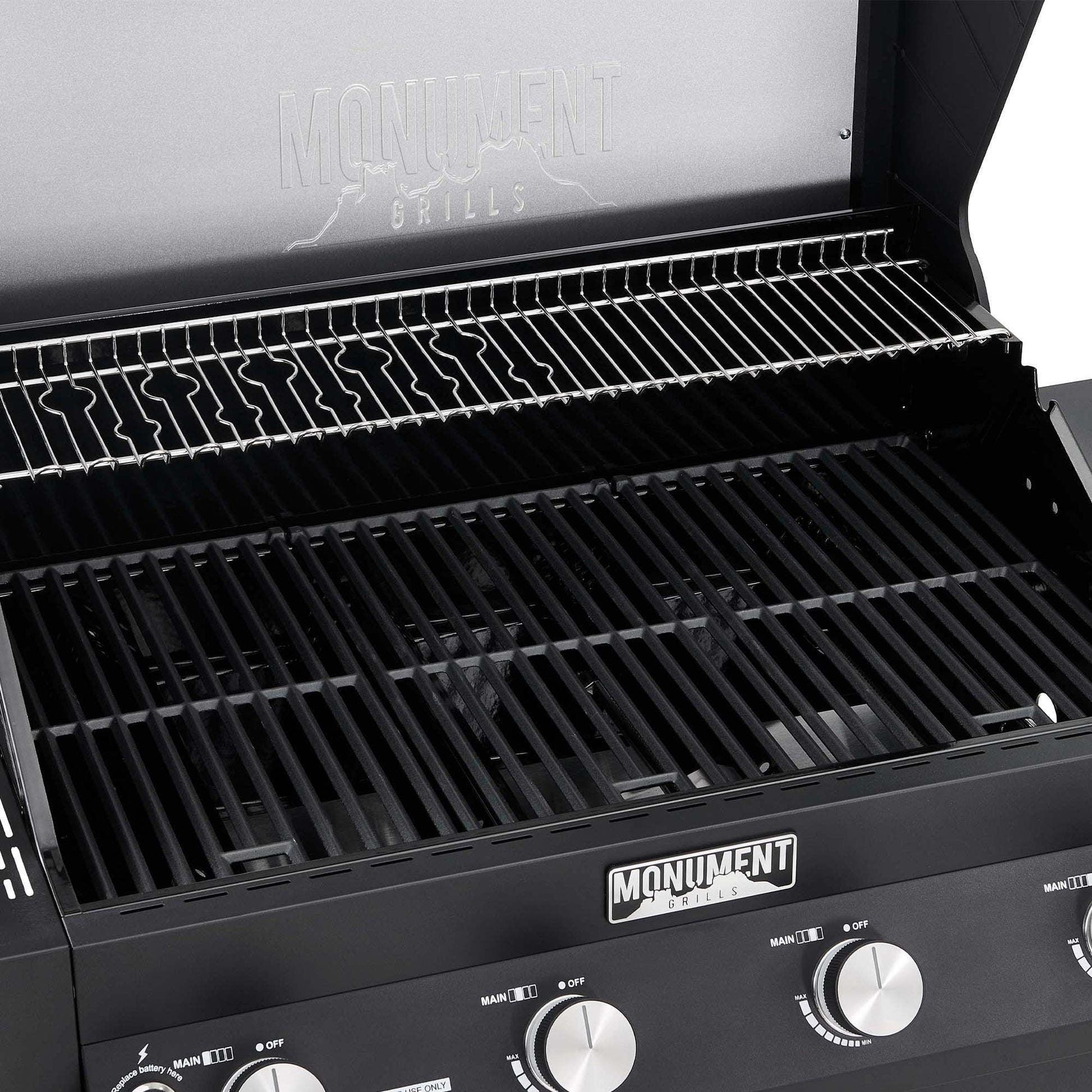 Denali 4-Burner Propane Gas Grill in Black with Clearview Lid, 3-Phase LED Controls and Side Burner
