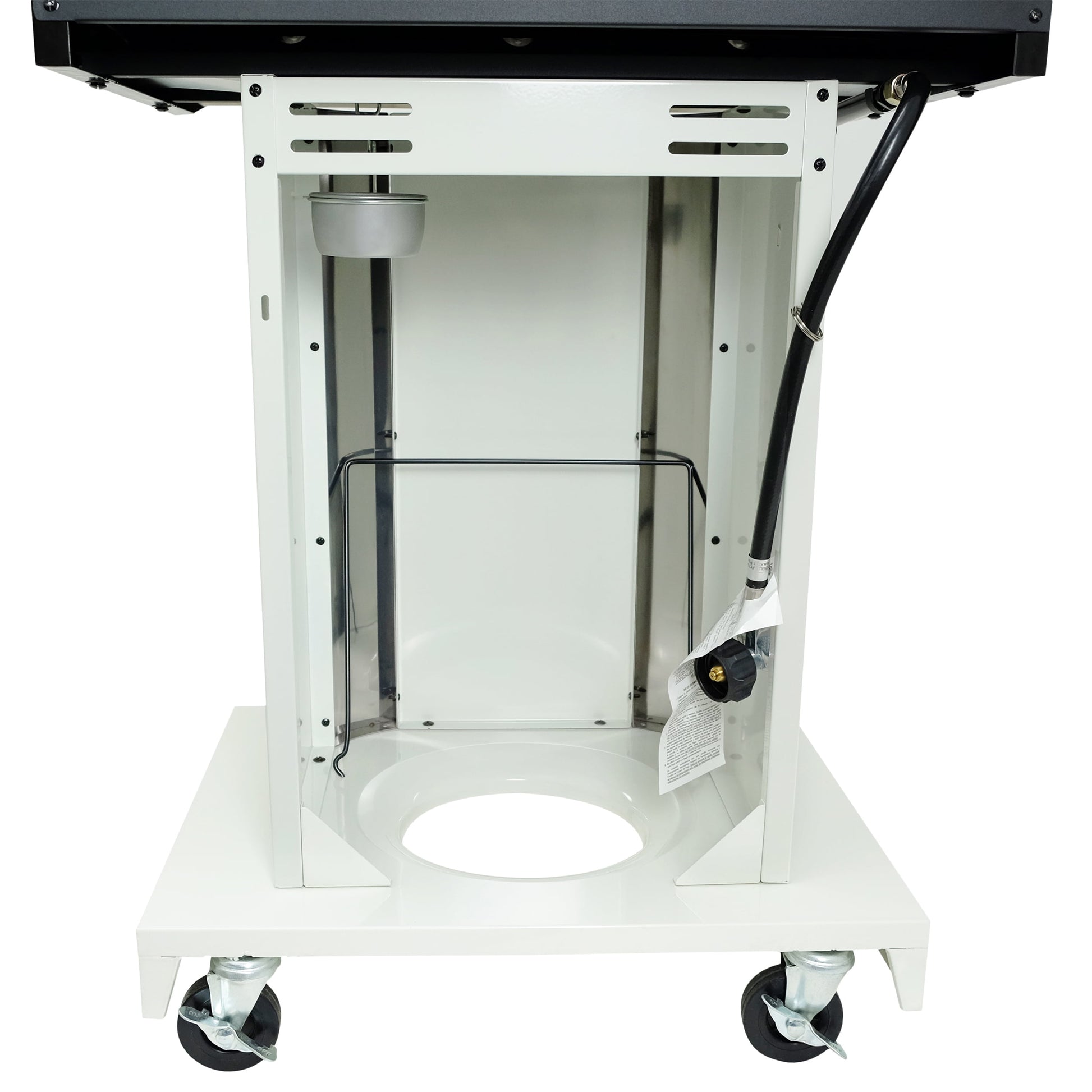 Kenmore 3-Burner Gas Grill, Outdoor BBQ Grill, Propane Grill with Foldable Side Tables, Pearl White