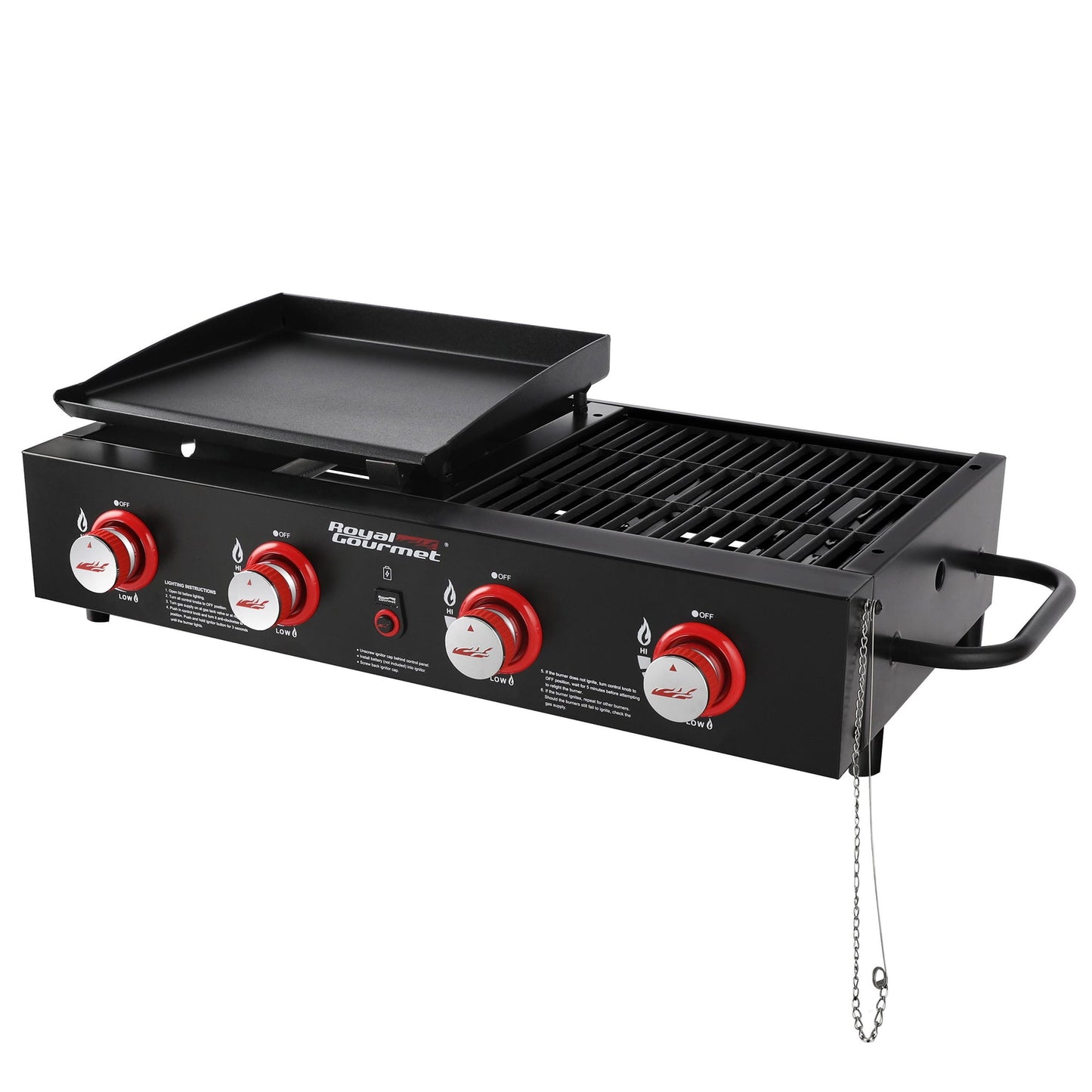 Royal Gourmet 4-Burner GD4002T Portable Gas Grill and Griddle Combo, 40000 BTU