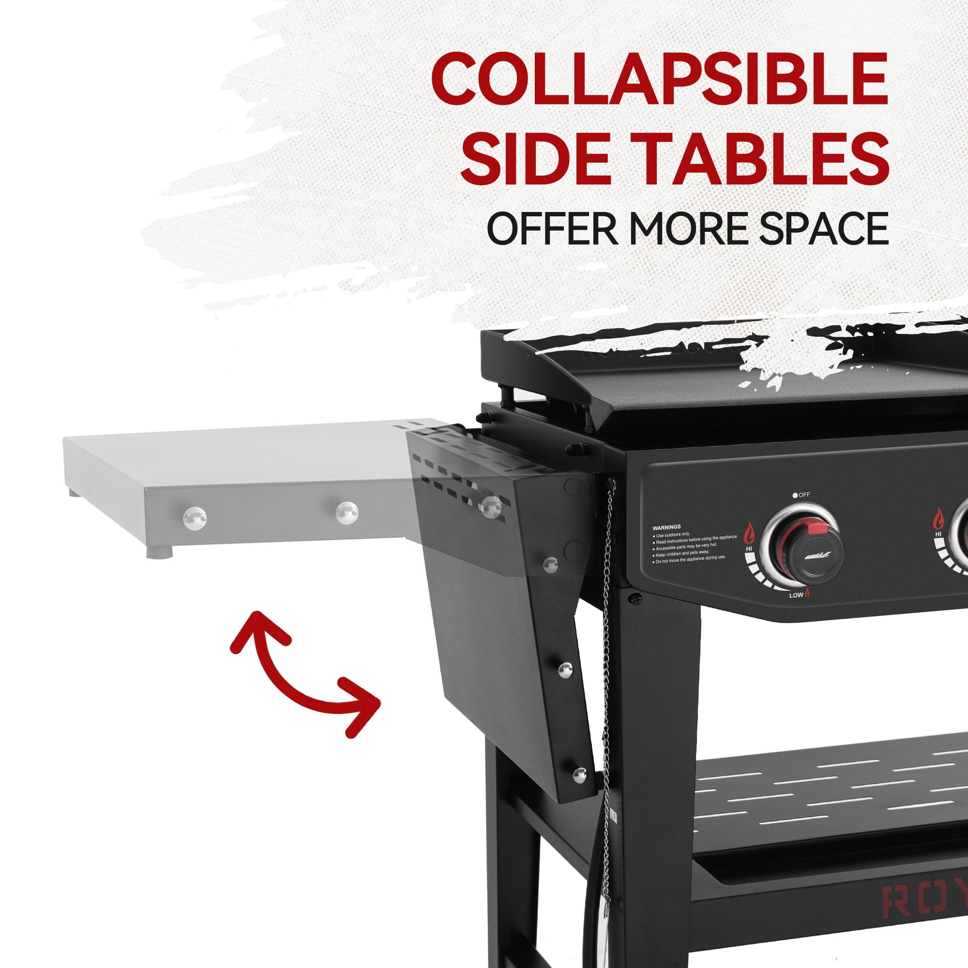 Royal Gourmet GD405A Propane Gas Grill and Griddle Combo, 4-Burner Event Combo Grill with An Extra Set of Grilling Gear (Grate x 2; Flame Tamer x 2; Wind Deflector x 1)