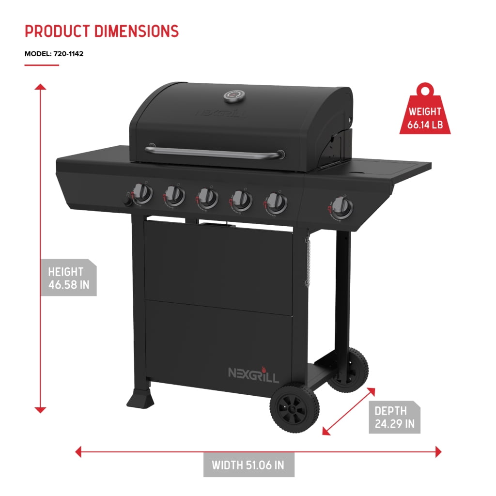 Nexgrill 5-Burner Gas Grill with Side Burner, 67,000 BTUs, 618 SQ. In. Cooking Area, Propane BBQ Grill with Stainless Steel Panel for Outdoor Cooking, Patios, and More - 720-1142&nbsp;