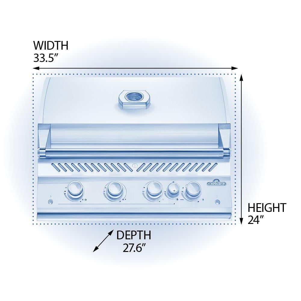 Napoleon Built-In 700 Series 32-Inch Propane Gas Grill w/ Infrared Rear Burner & Rotisserie Kit - BIG32RBPSS-1