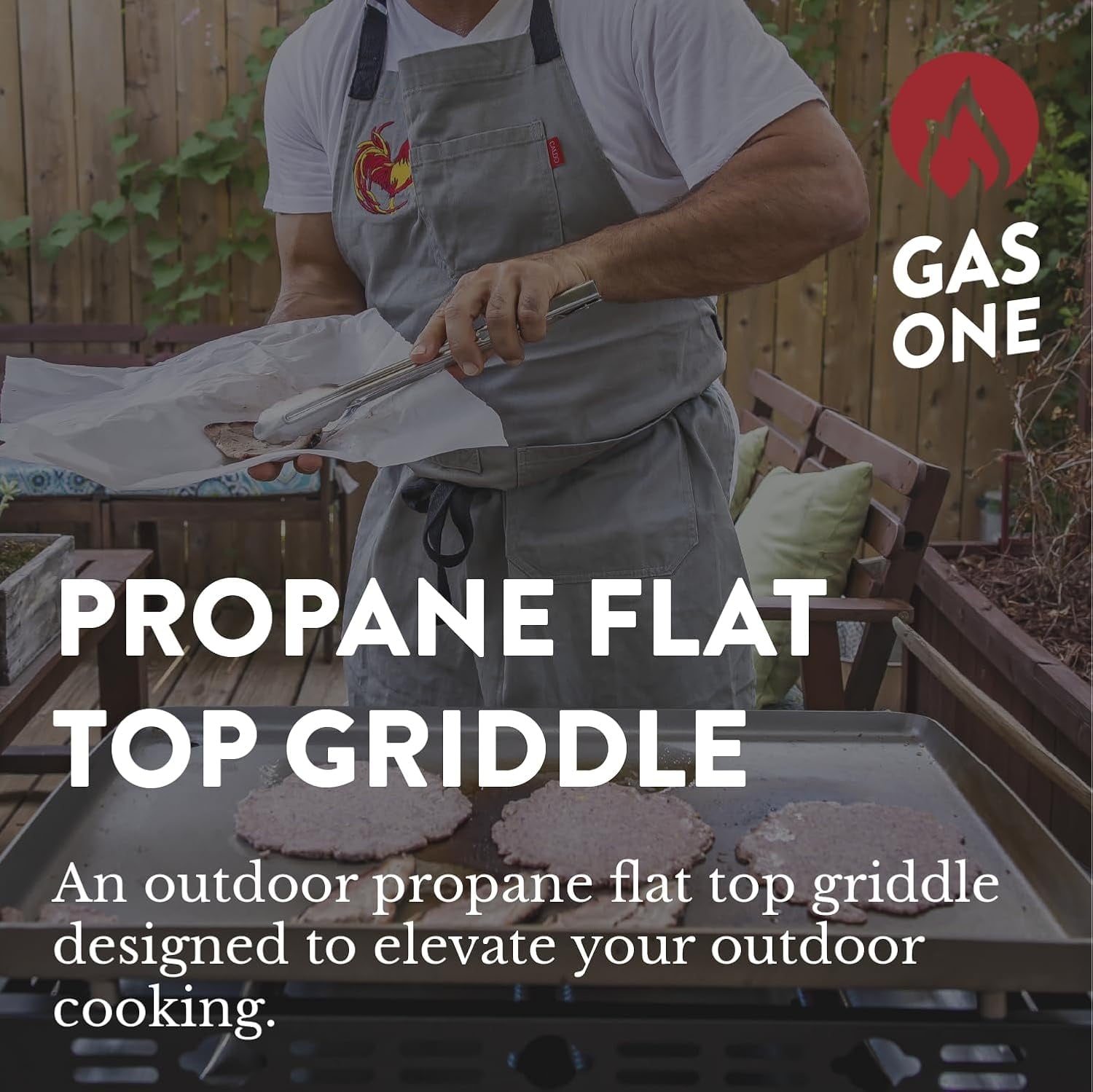 GasOne Flat Top Grill with 4 Burners – Premium Propane Grill with Outdoor Grill Cart – Stainless Steel