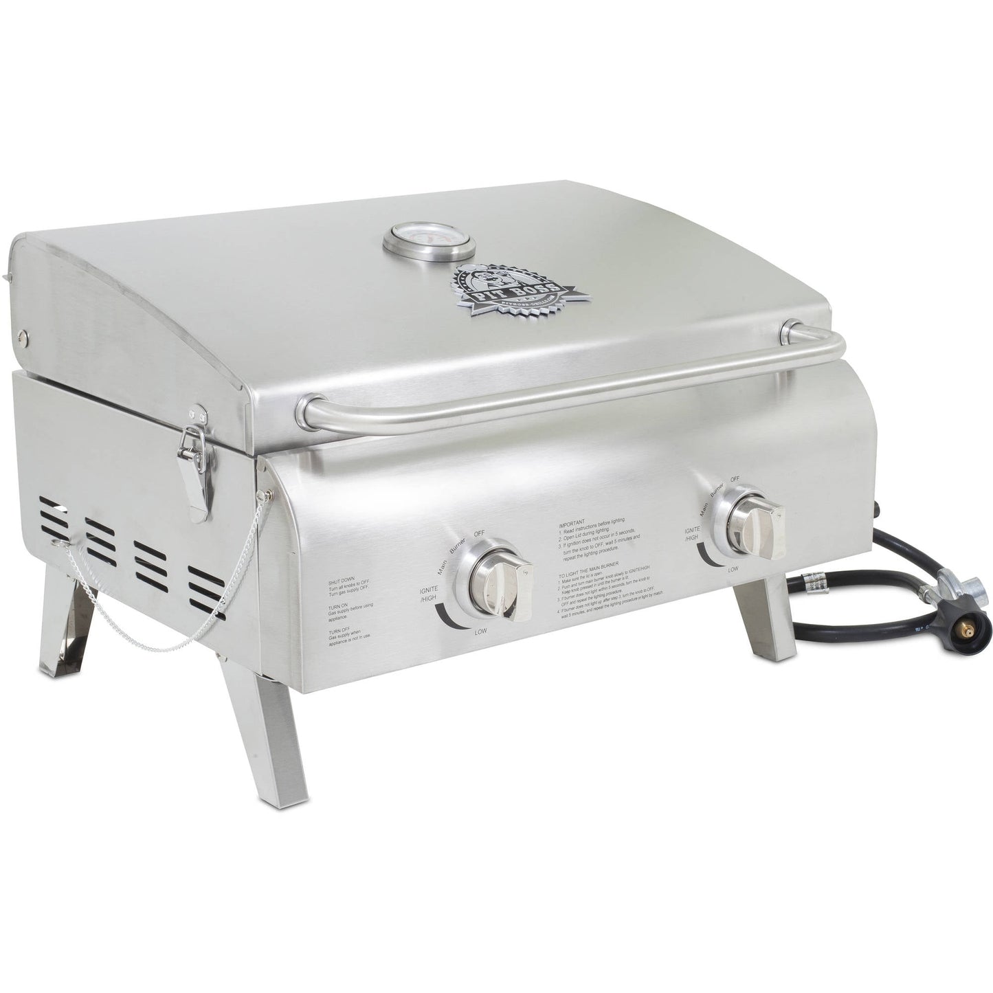 Pit Boss 2-Burner Portable Gas Grill, Stainless Steel