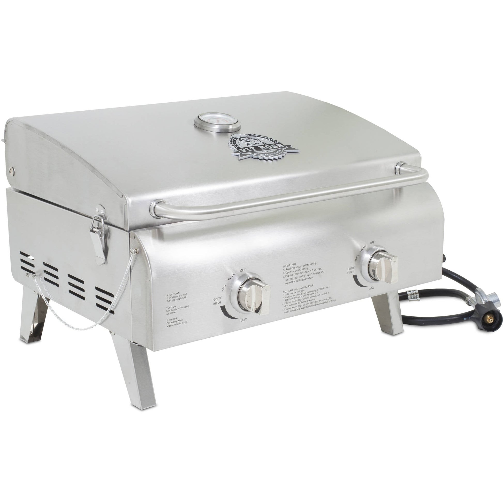 Pit Boss 2-Burner Portable Gas Grill, Stainless Steel